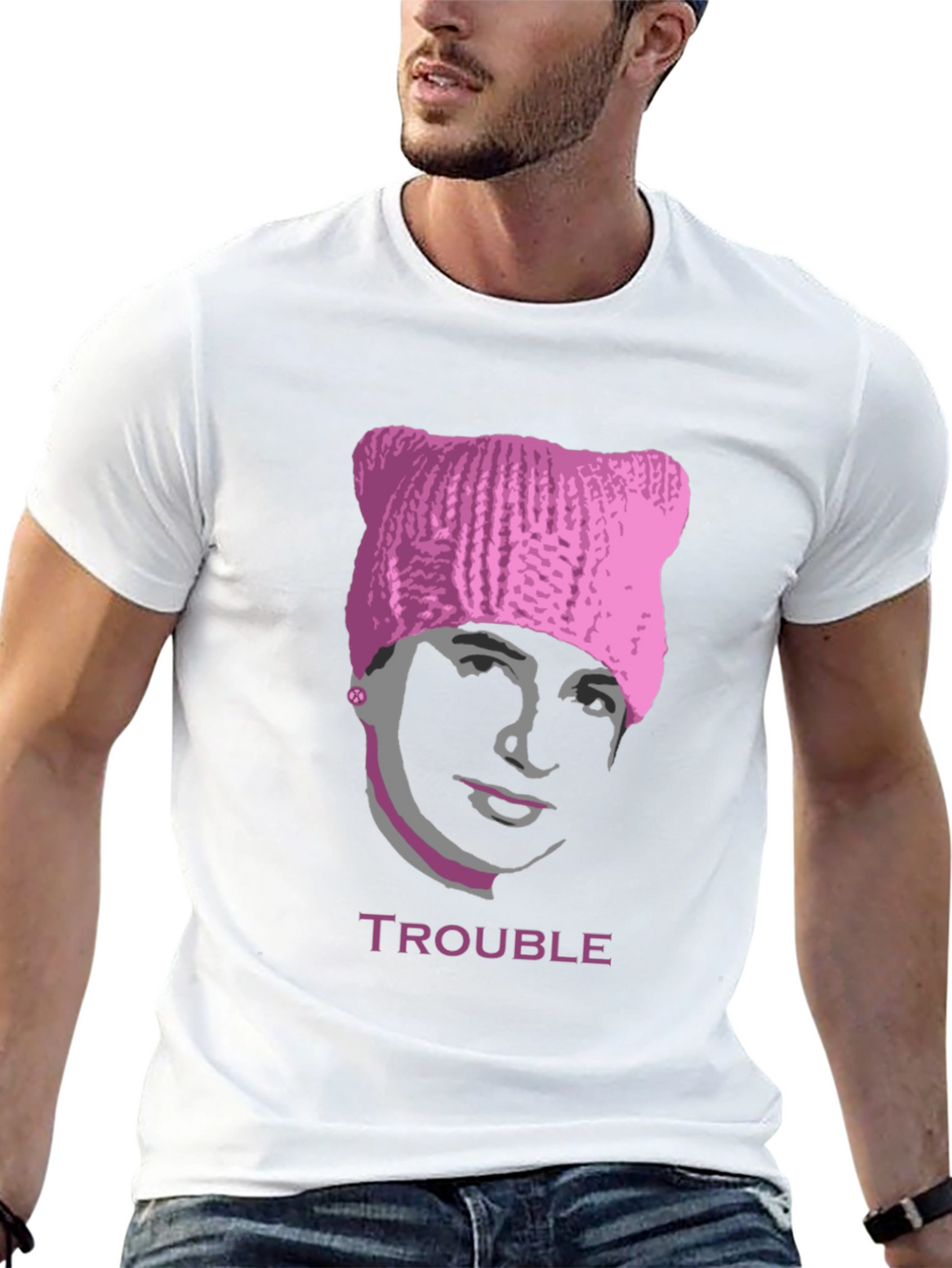 Trouble Pussyhat Tee - Unisex Graphic T-Shirt