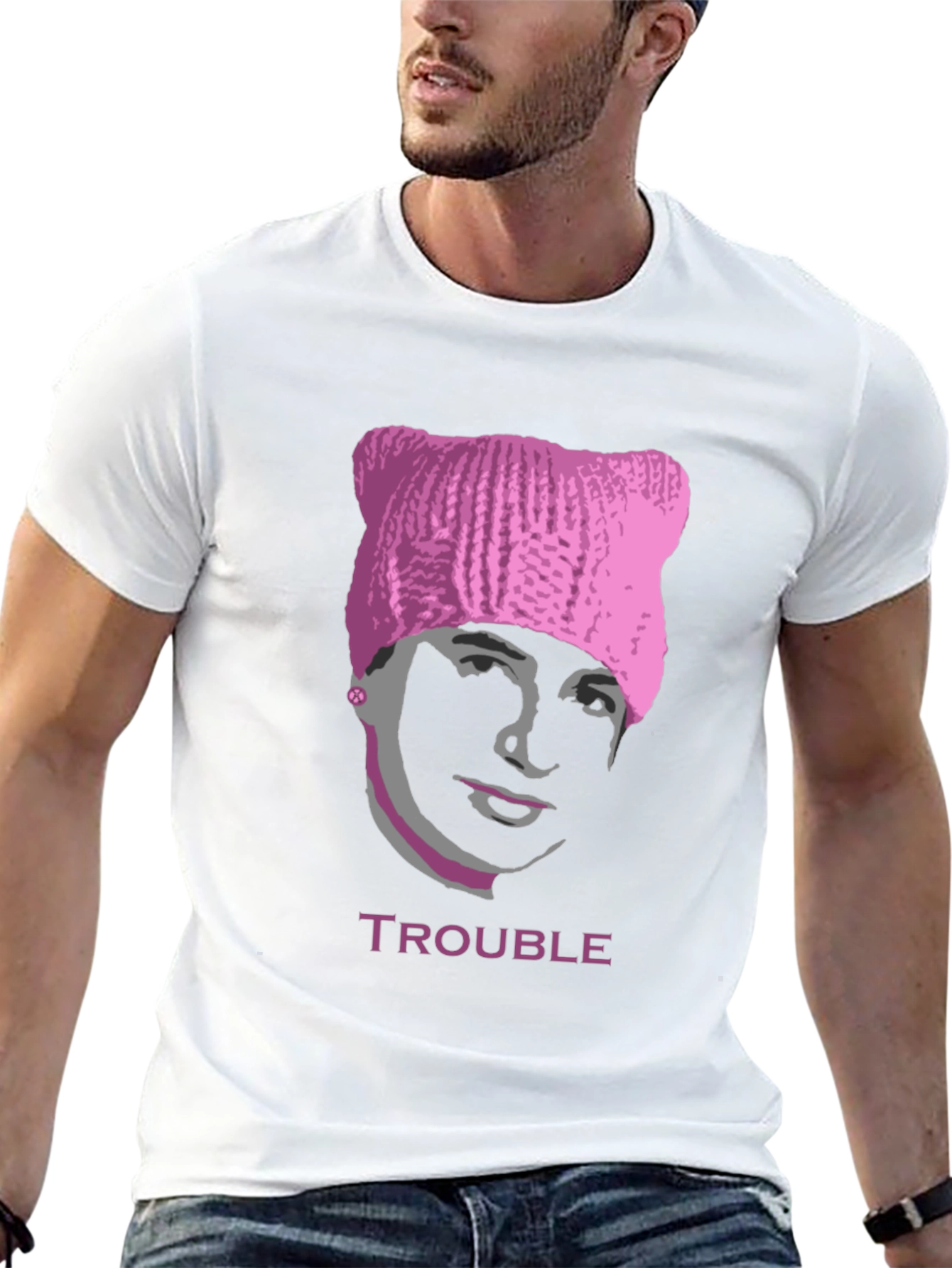 Trouble Pussyhat Tee - Unisex Graphic T-Shirt