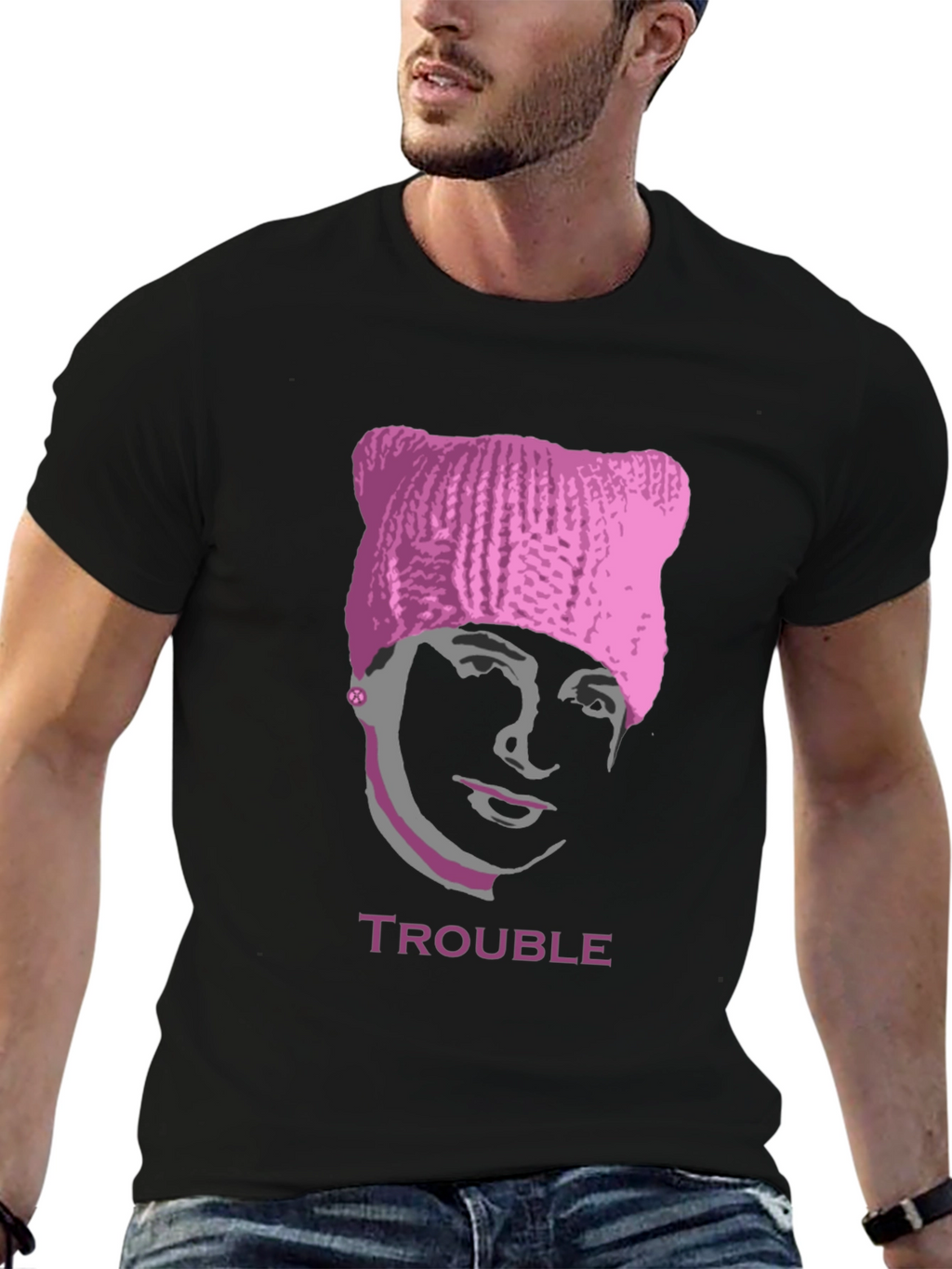 Trouble Pussyhat Tee - Unisex Graphic T-Shirt