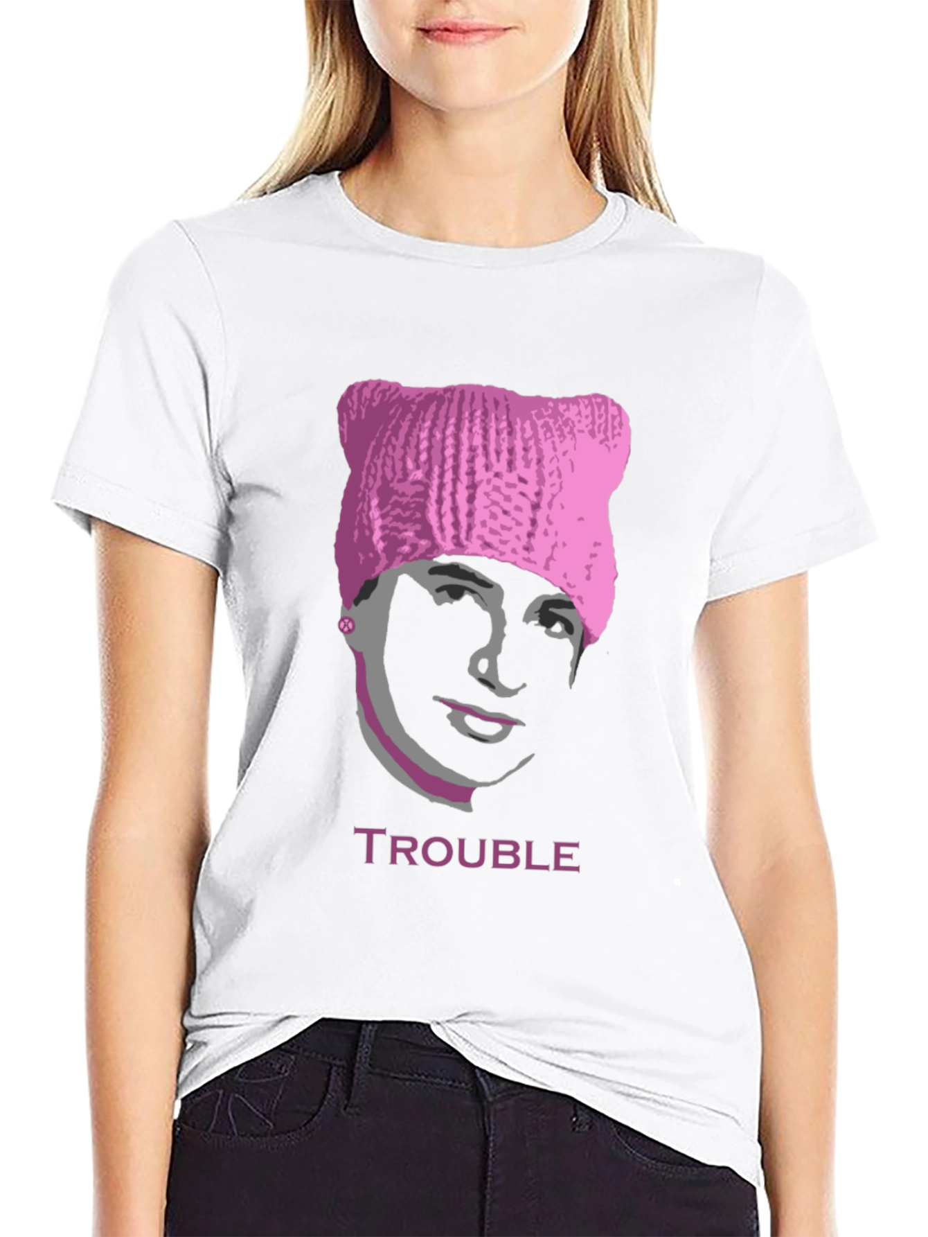 Trouble Pussyhat Tee - Unisex Graphic T-Shirt