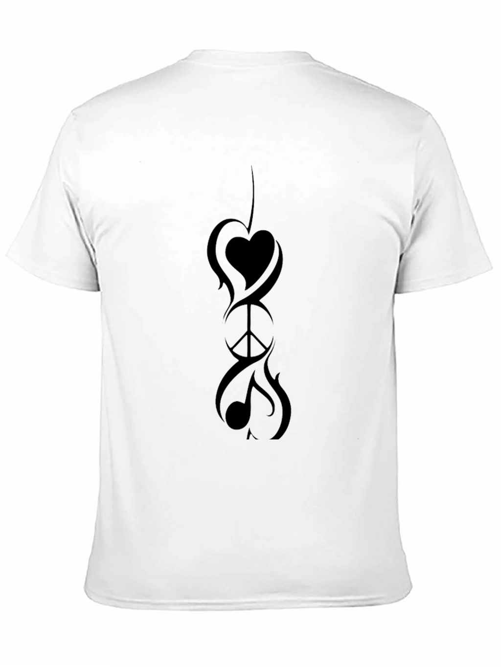 Peace Love & Music Black Graphic Tee