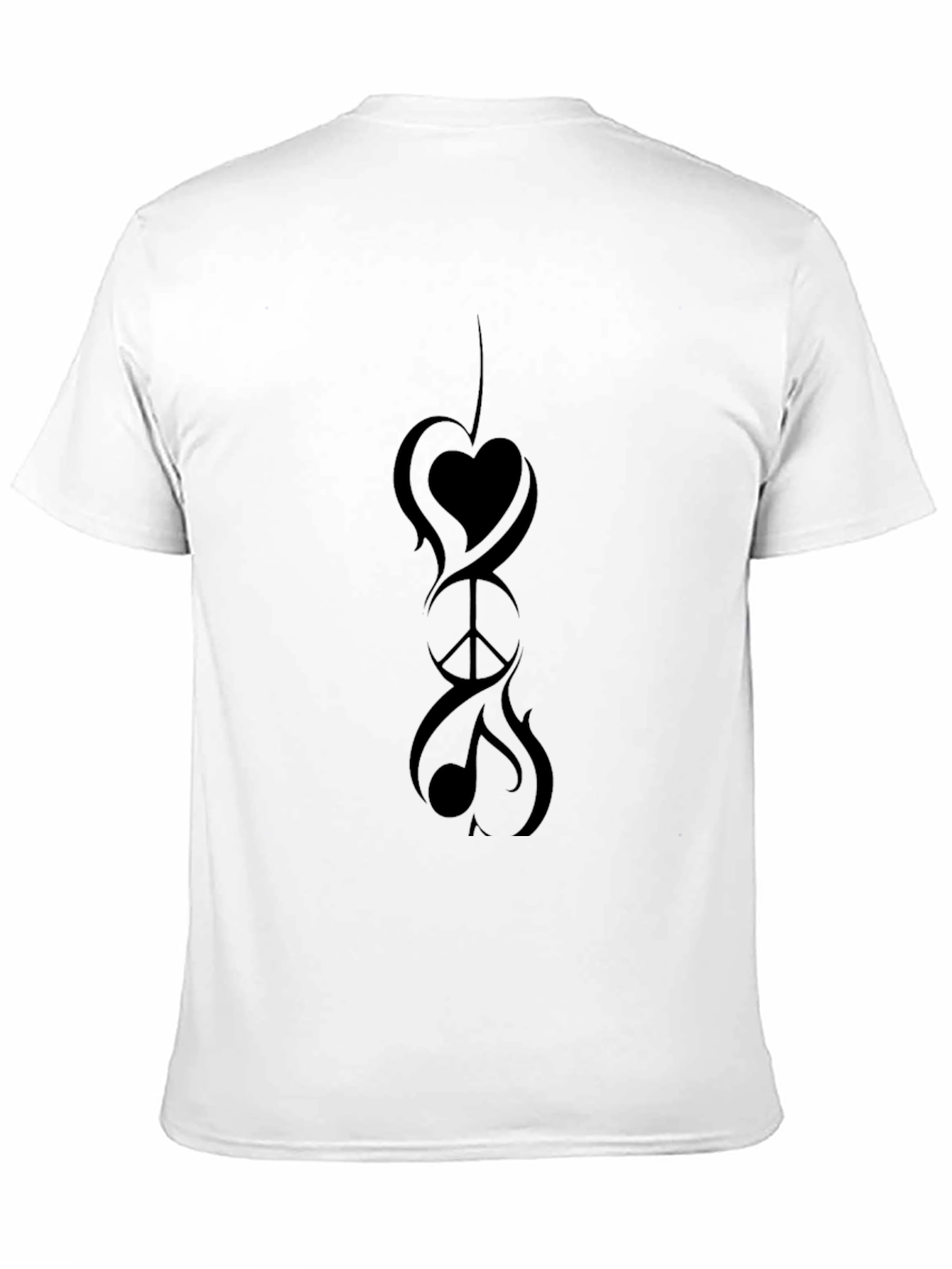 Peace Love & Music Black Graphic Tee