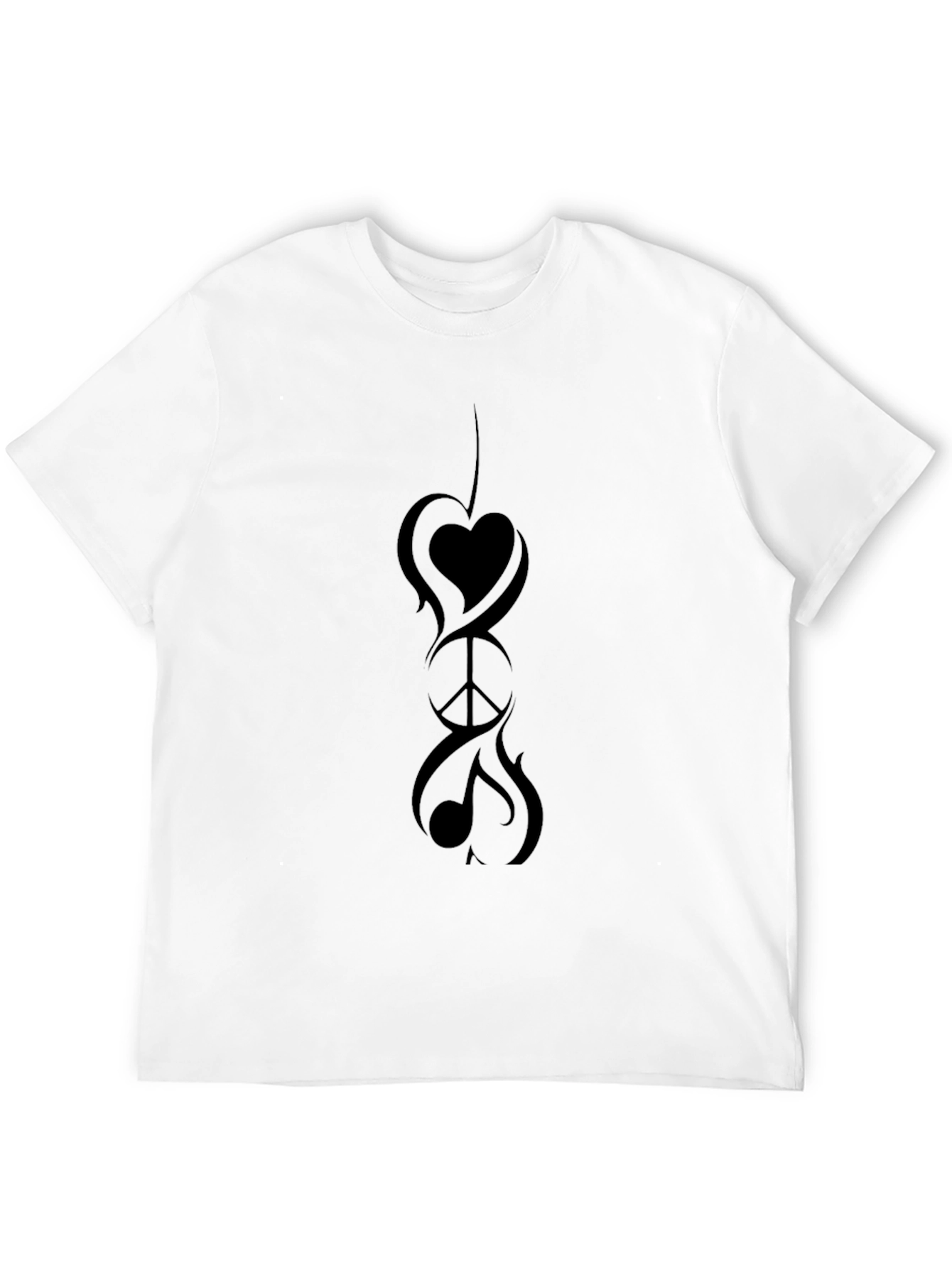 Peace Love & Music Black Graphic Tee
