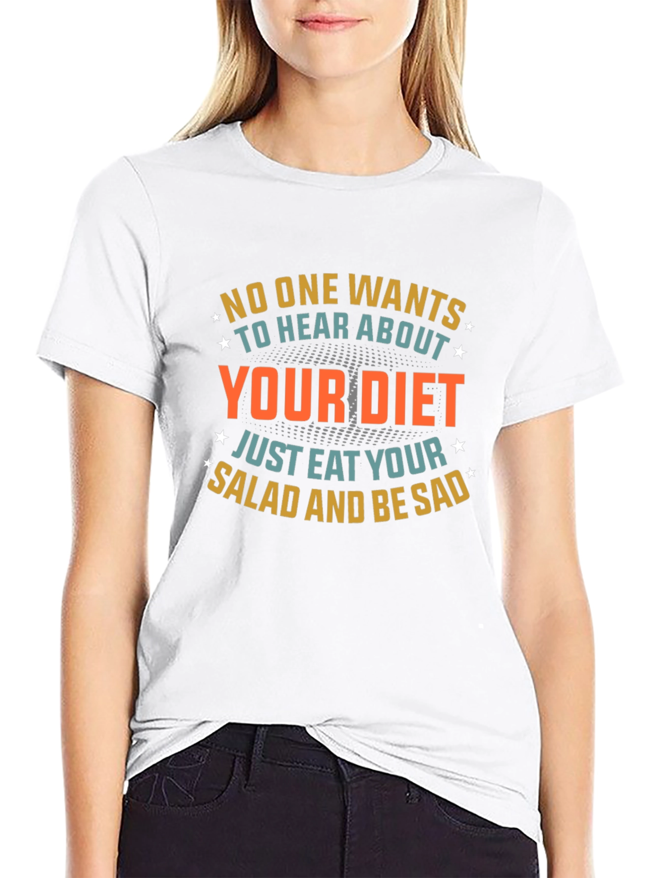 Humorous Diet T-Shirt: Eat Salad & Be Sad!