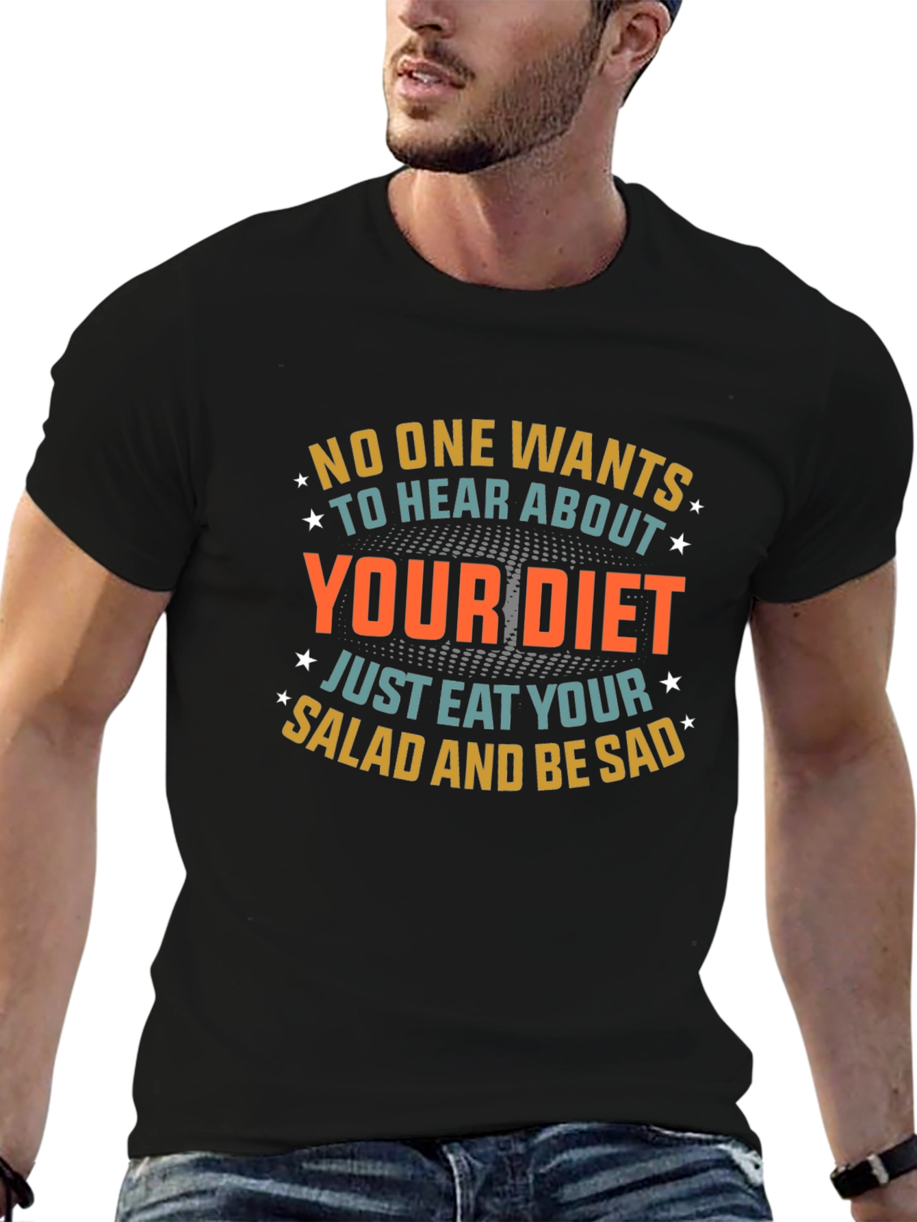 Humorous Diet T-Shirt: Eat Salad & Be Sad!
