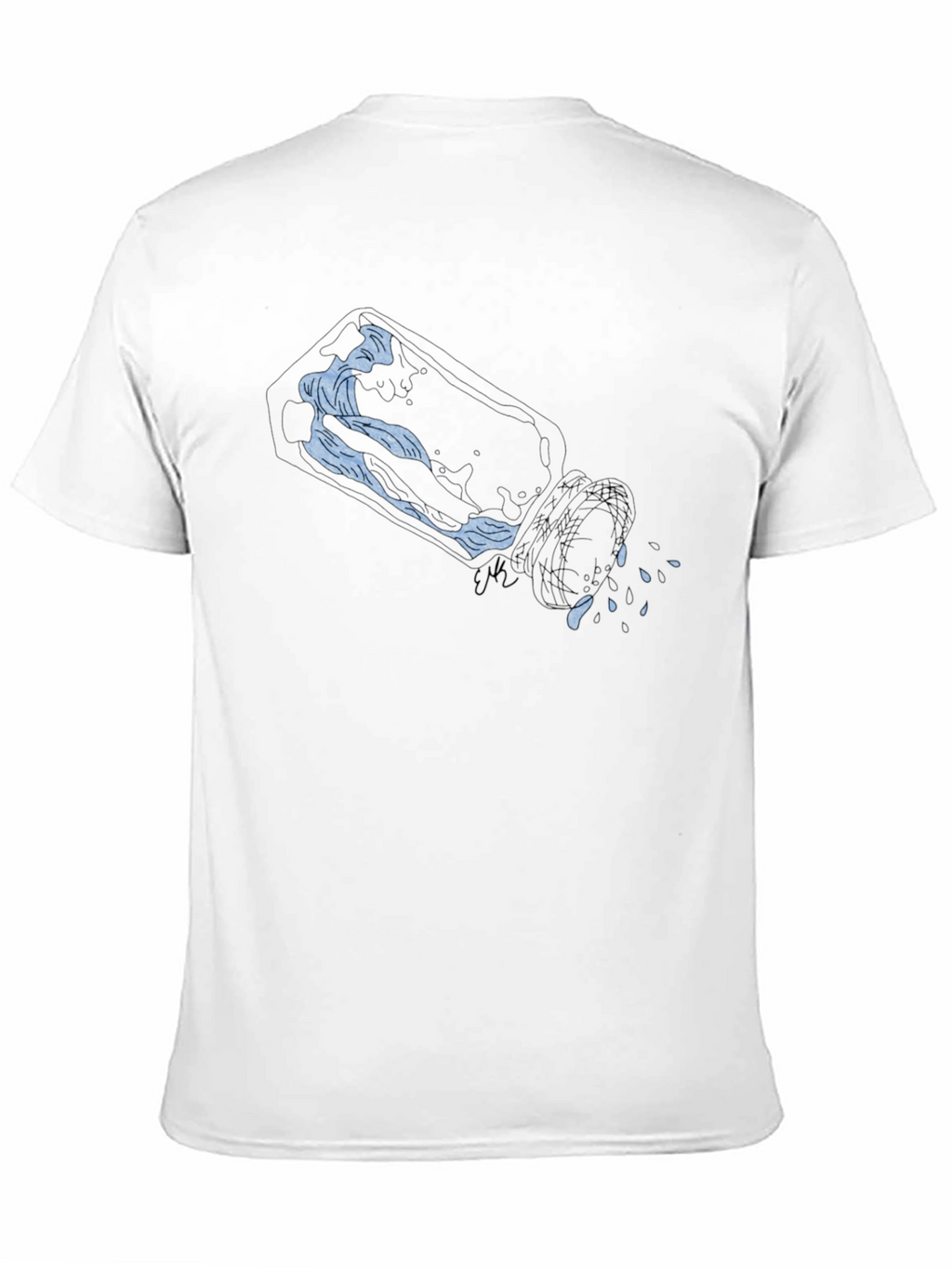 Blue Wave Graphic Black T-Shirt