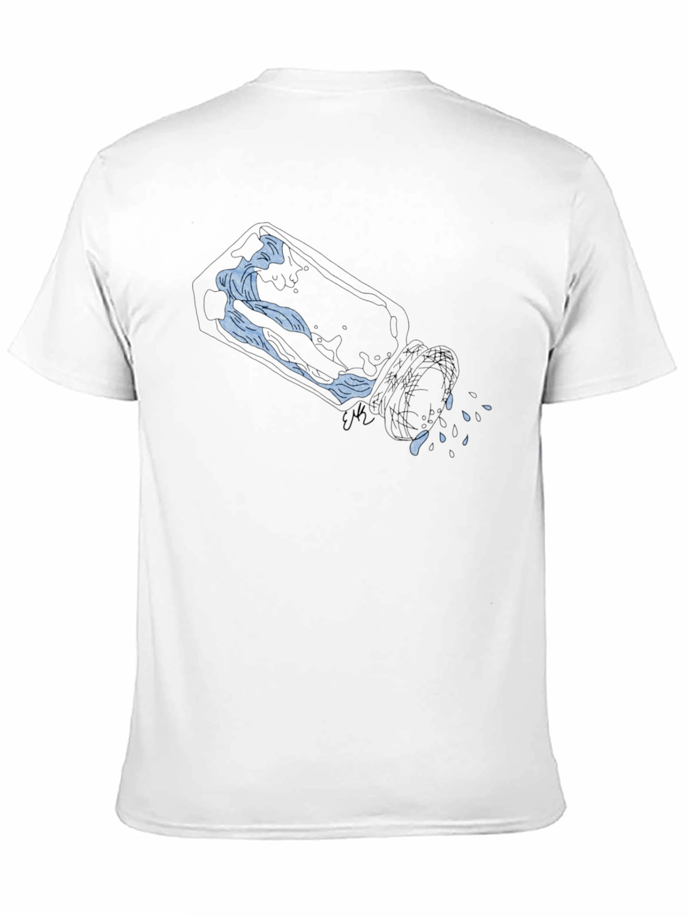 Blue Wave Graphic Black T-Shirt