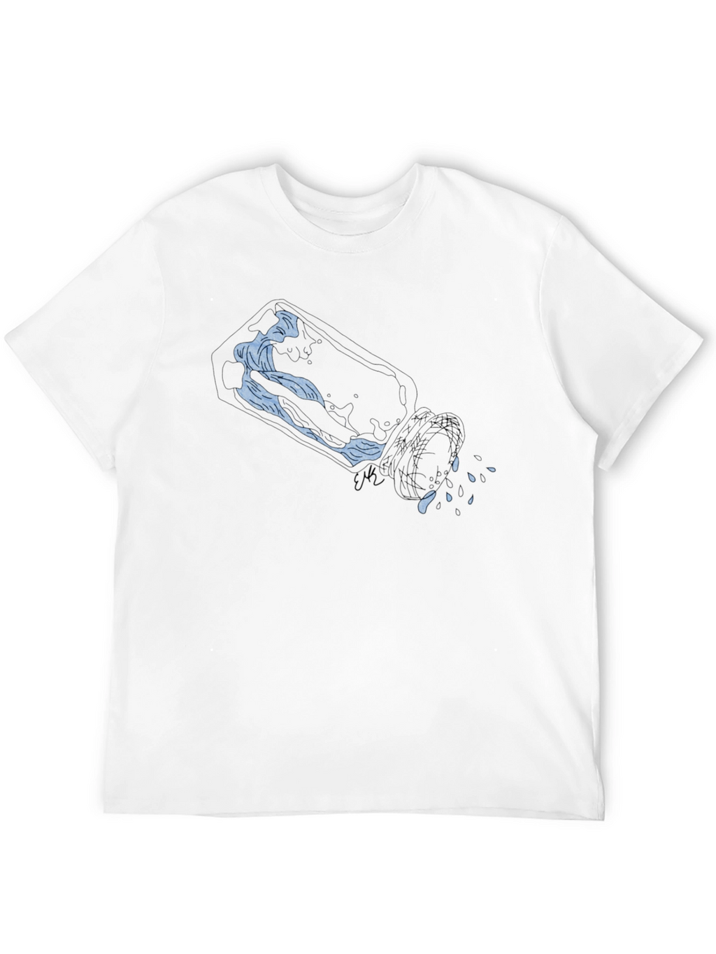 Blue Wave Graphic Black T-Shirt