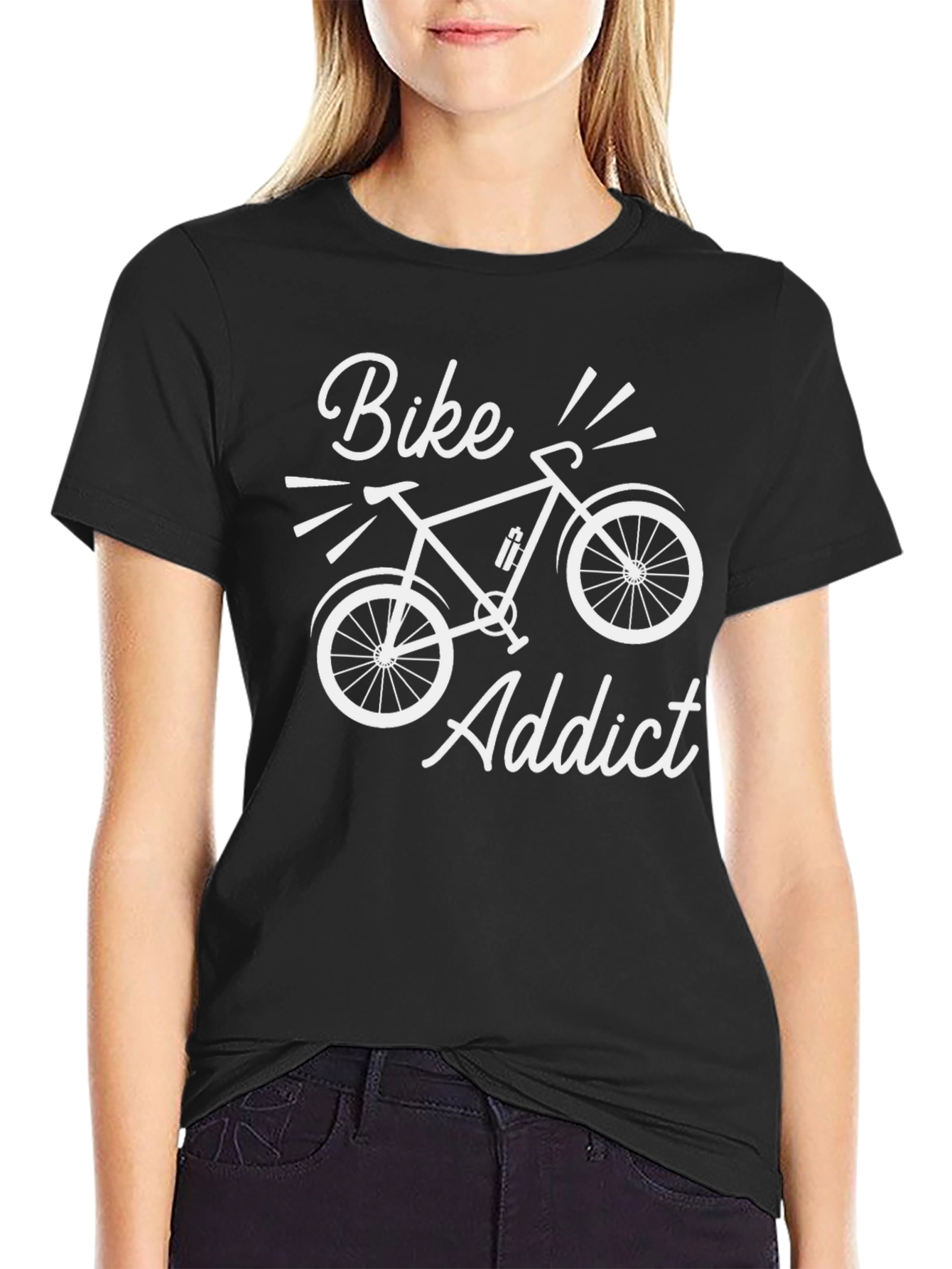 Bike Addict Black Graphic Tee
