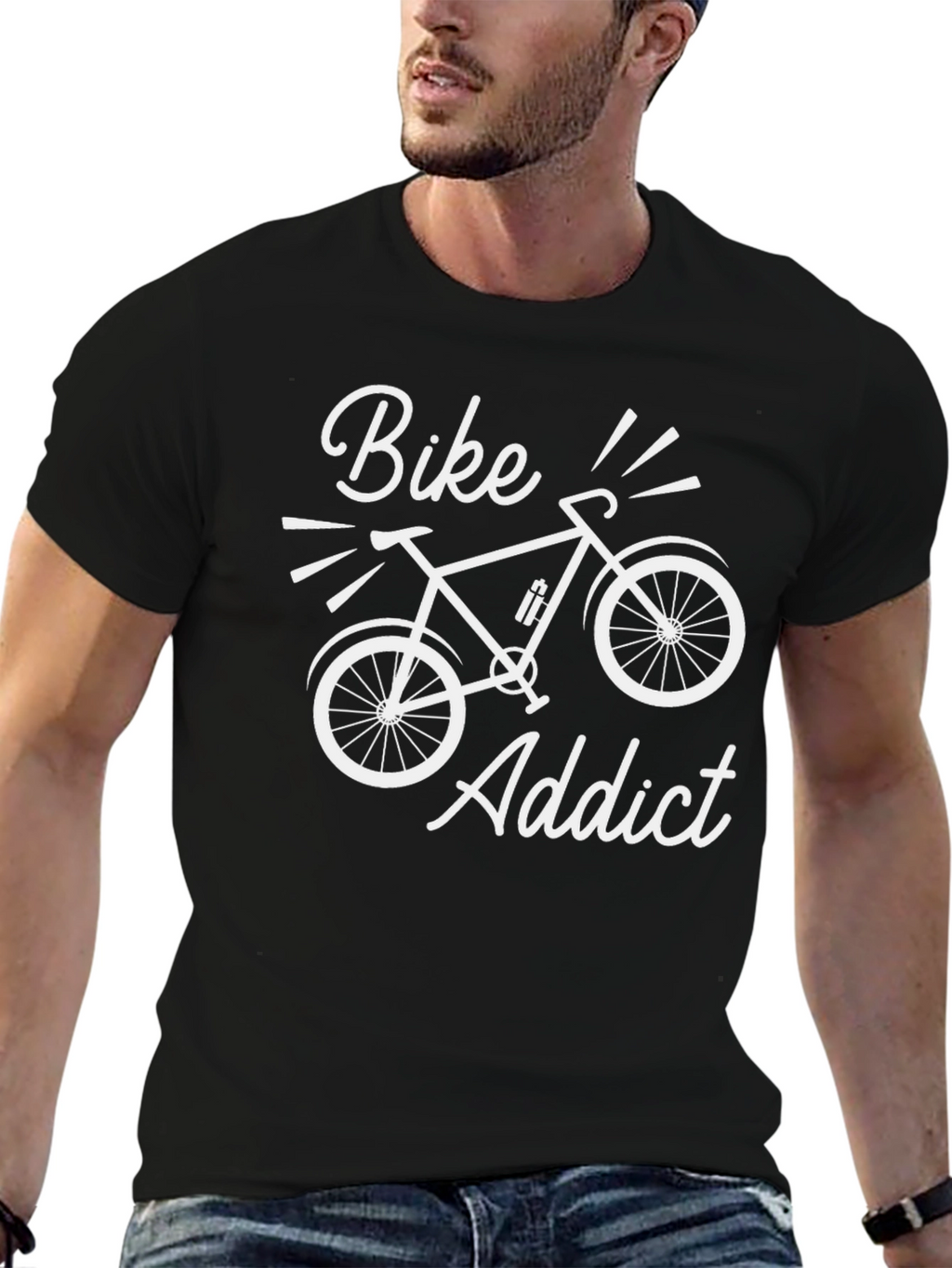 Bike Addict Black Graphic Tee