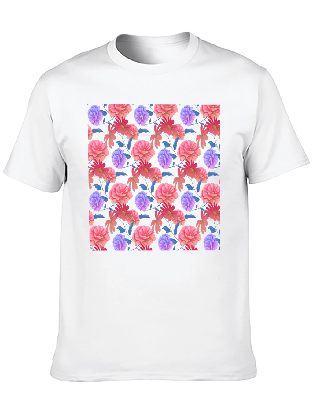 Floral Print Black T-Shirt - Stylish Casual Wear