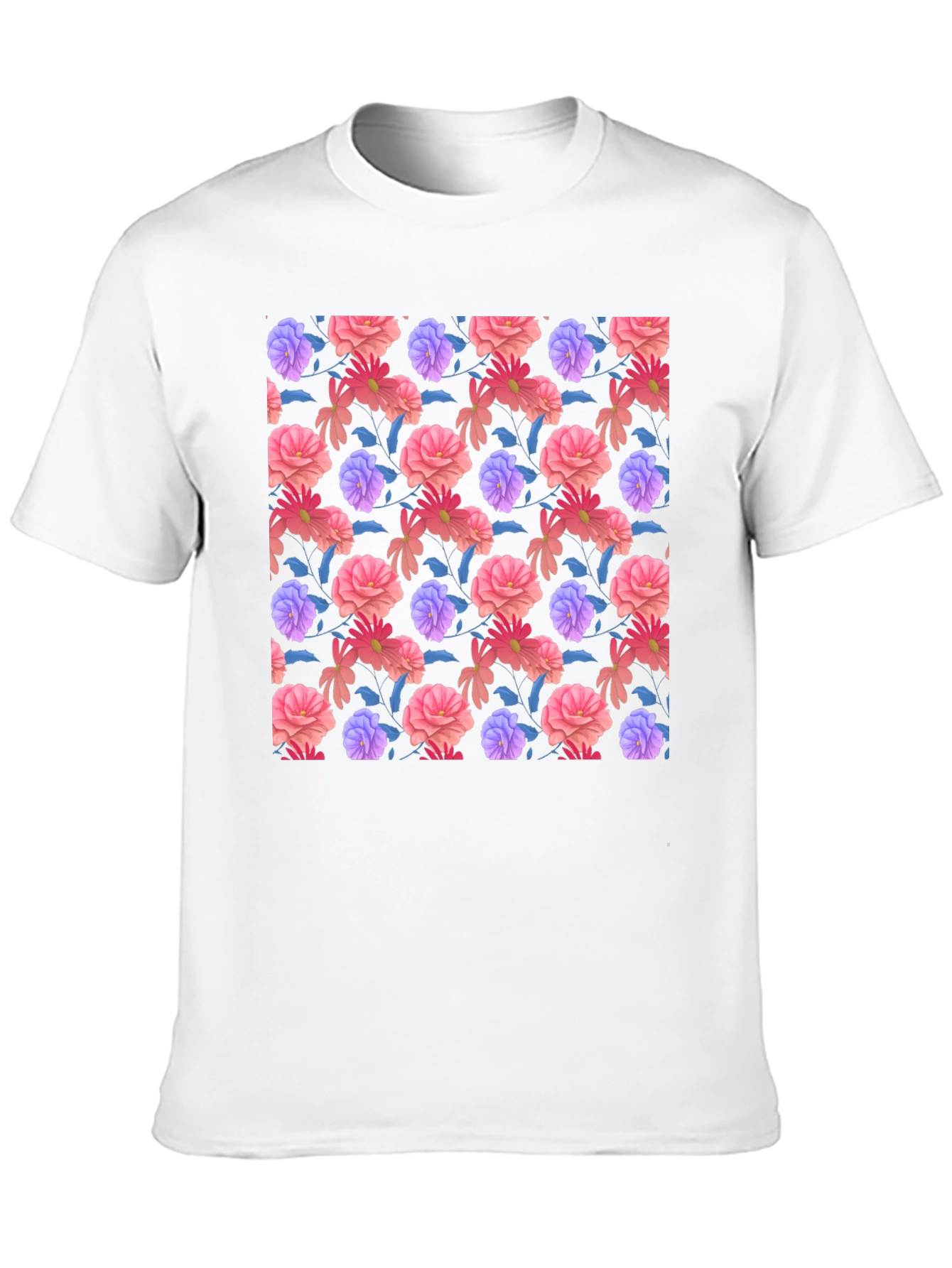 Floral Print Black T-Shirt - Stylish Casual Wear