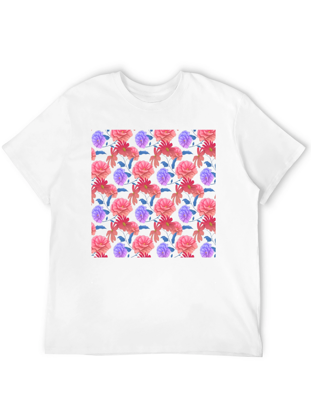 Floral Print Black T-Shirt - Stylish Casual Wear