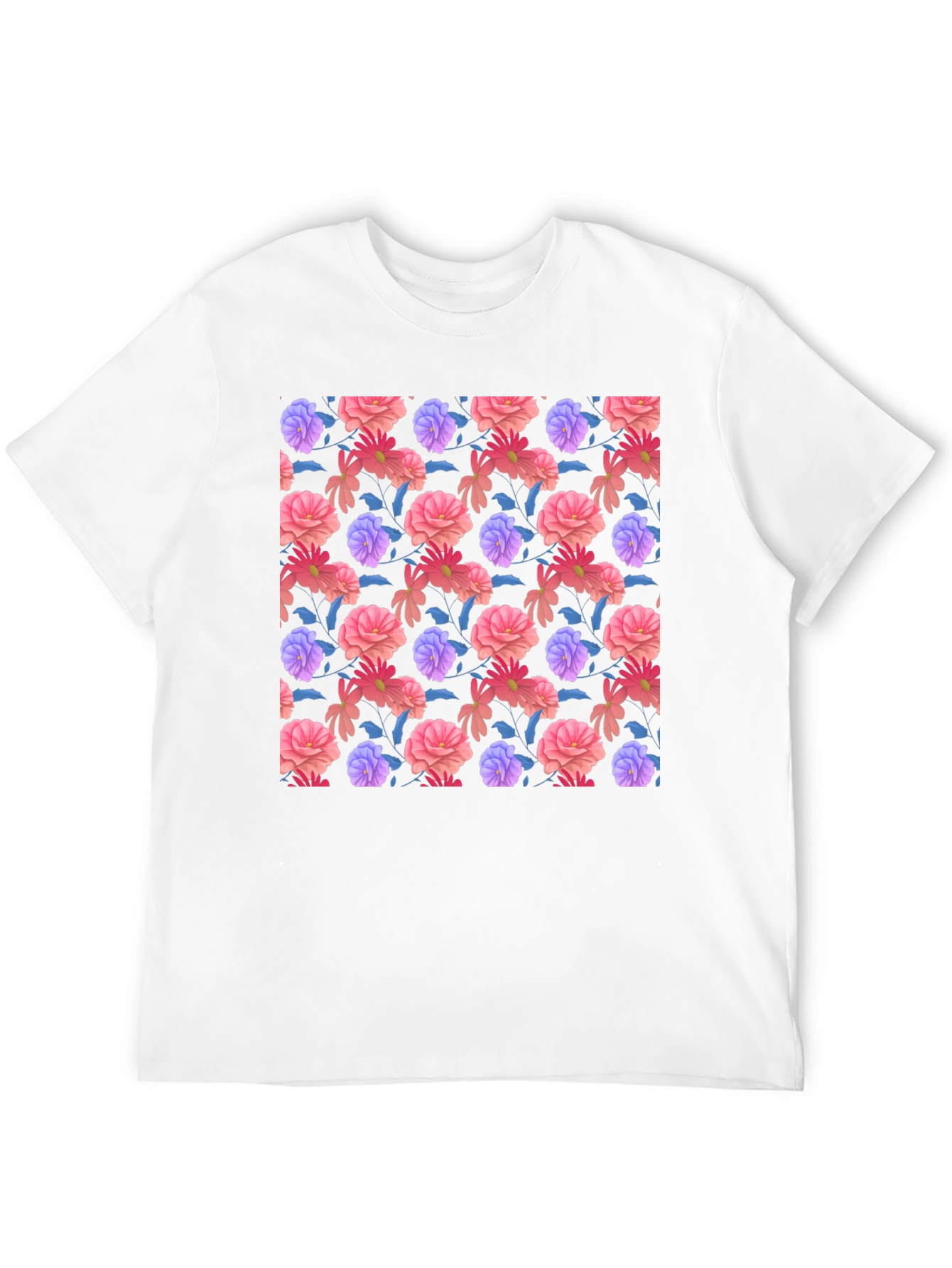 Floral Print Black T-Shirt - Stylish Casual Wear