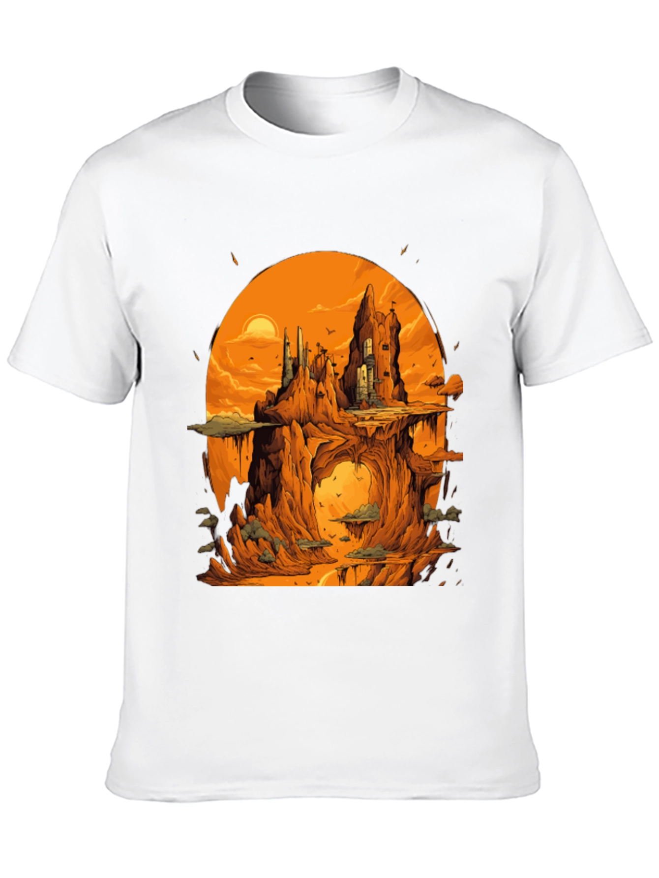 Fantasy Landscape Black Graphic Tee