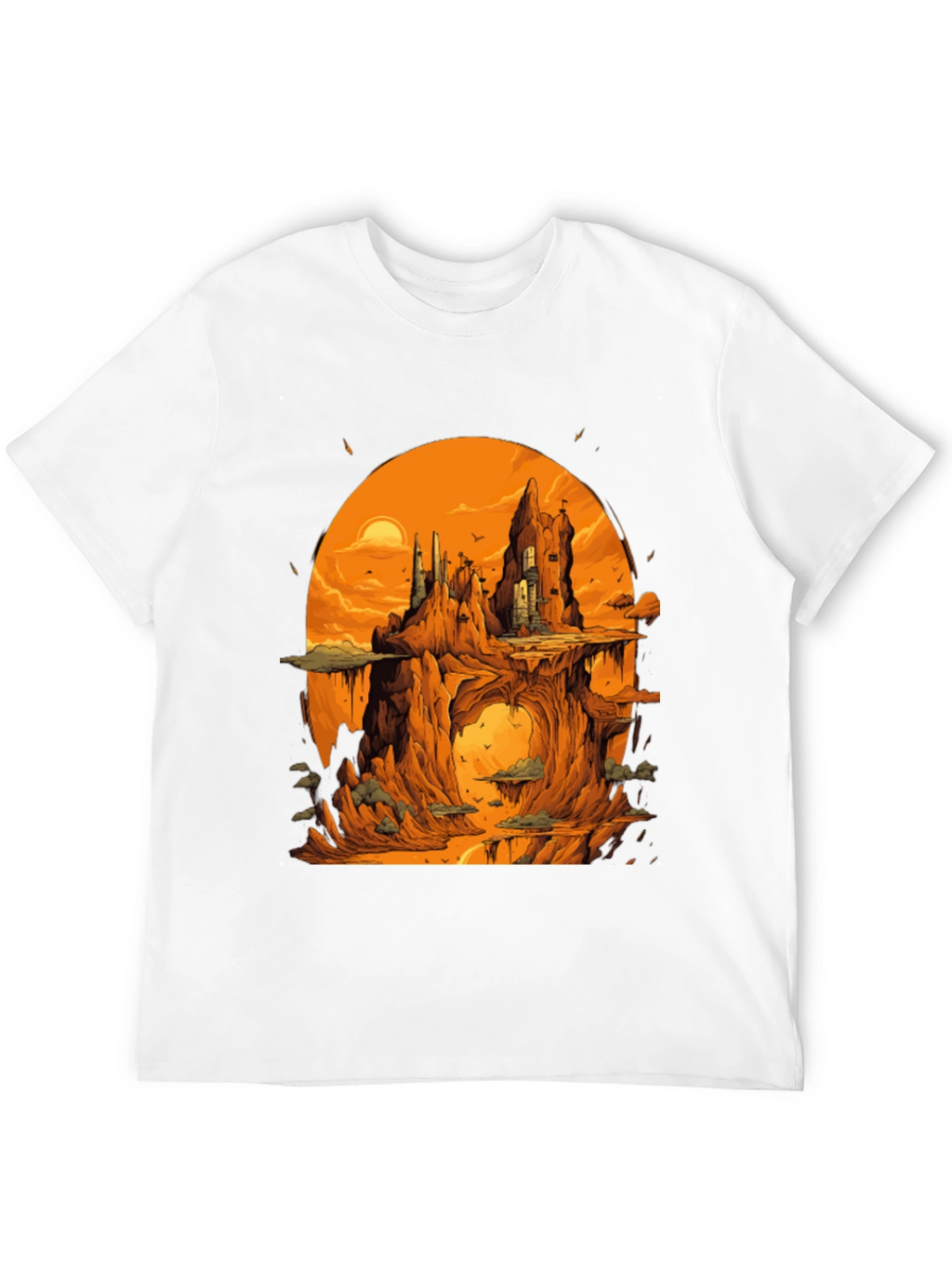 Fantasy Landscape Black Graphic Tee