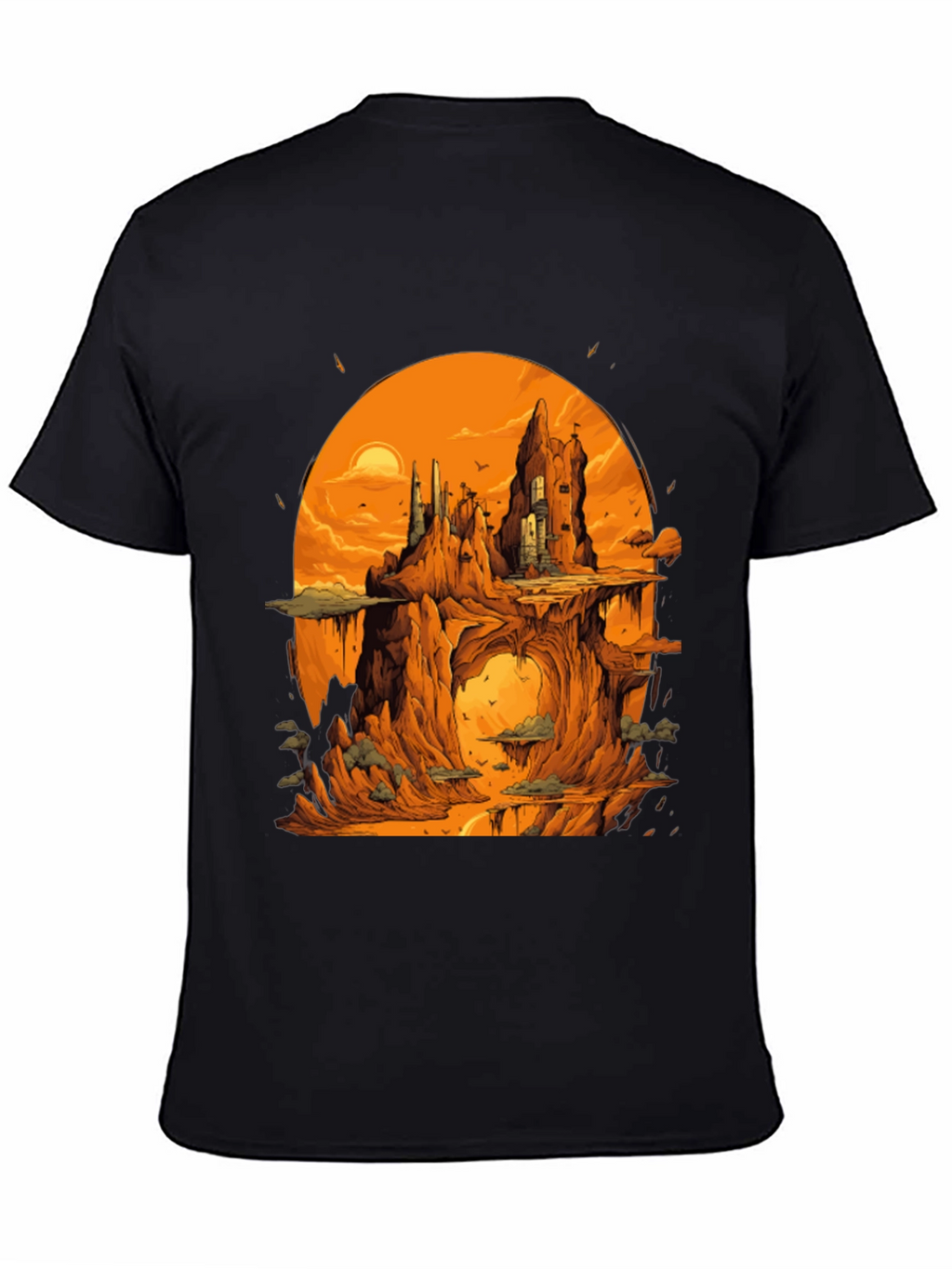Fantasy Landscape Black Graphic Tee