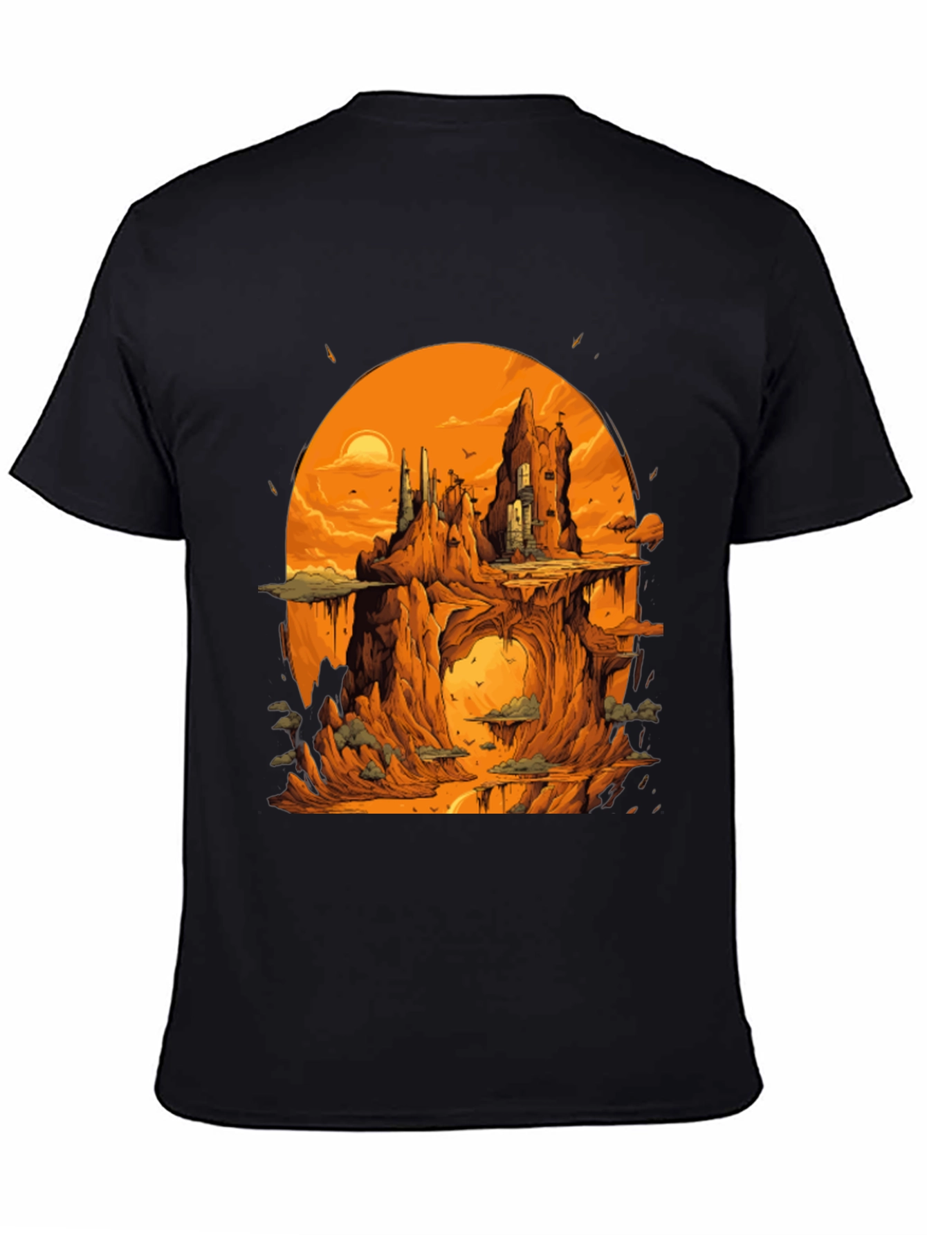 Fantasy Landscape Black Graphic Tee