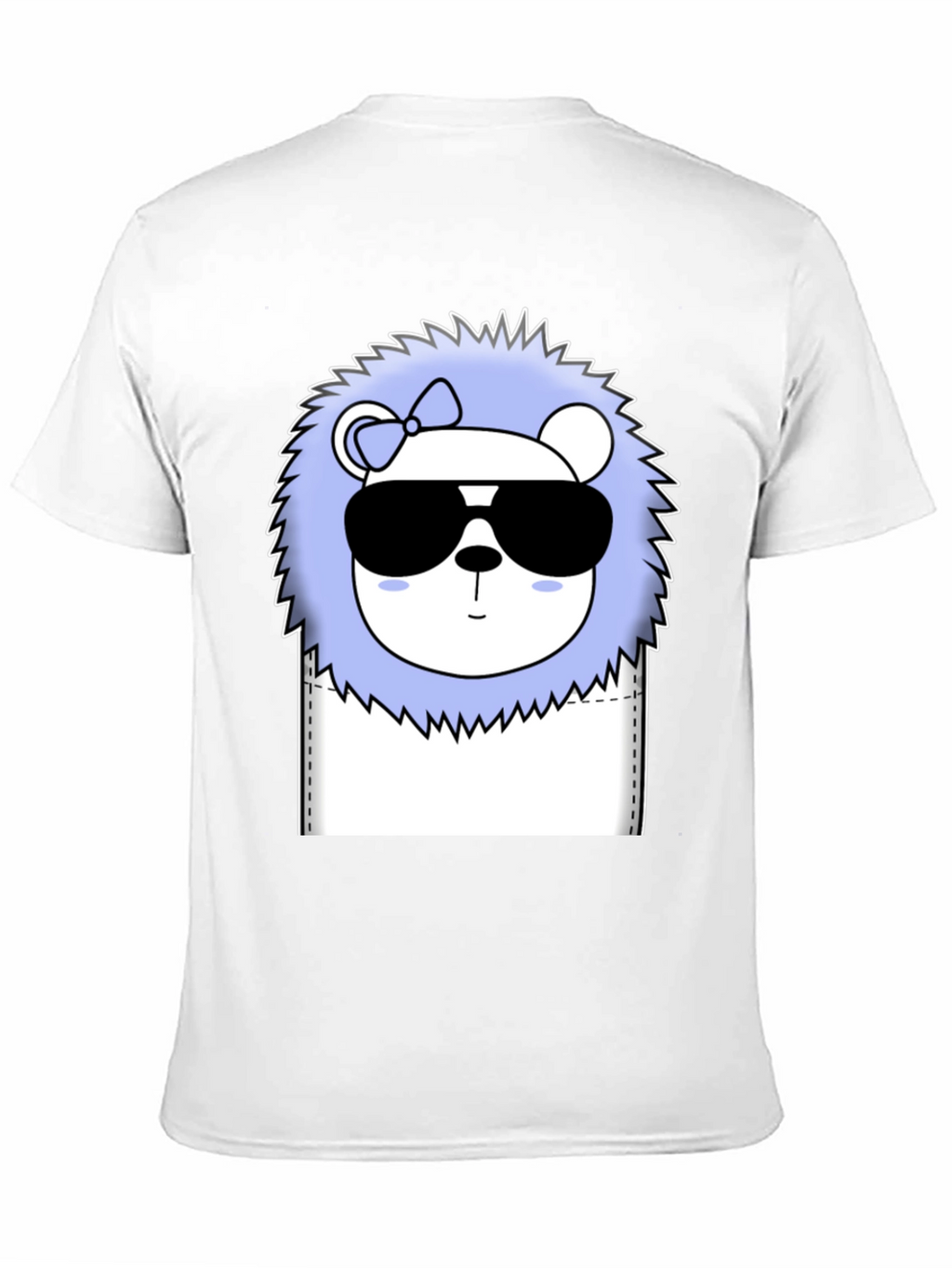 Cool Cartoon Lion Graphic Tee - Black Cotton T-Shirt