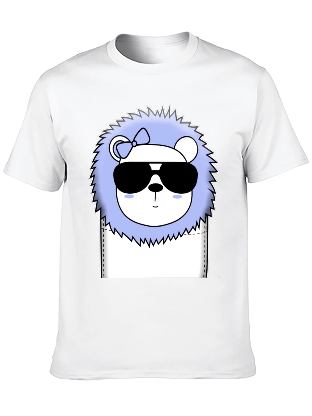 Cool Cartoon Lion Graphic Tee - Black Cotton T-Shirt