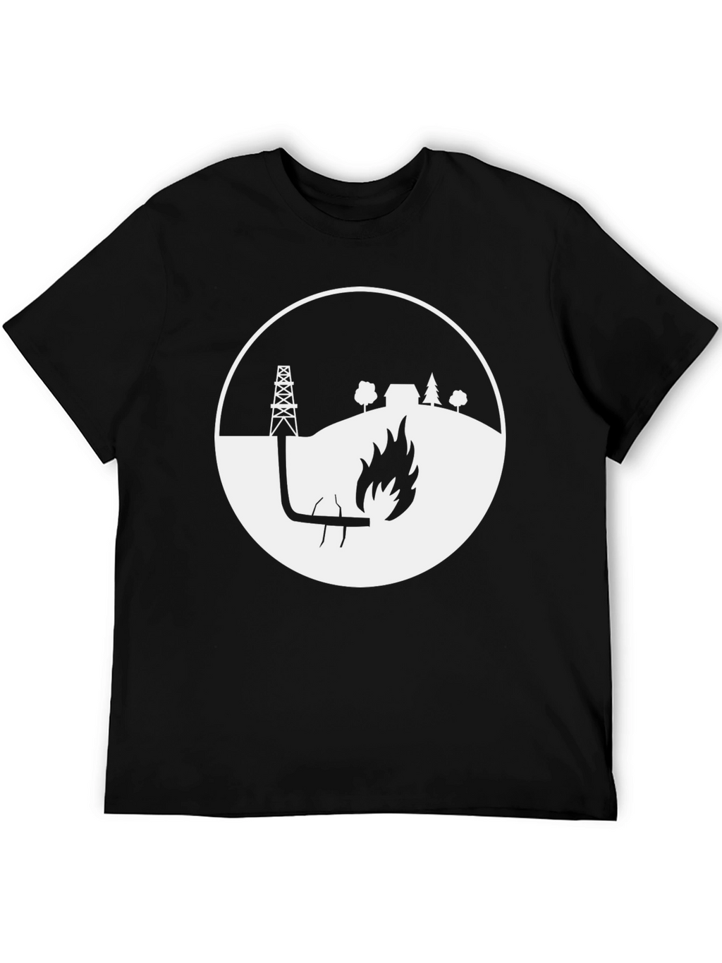Oil Rig Flare Up Graphic Tee - Black