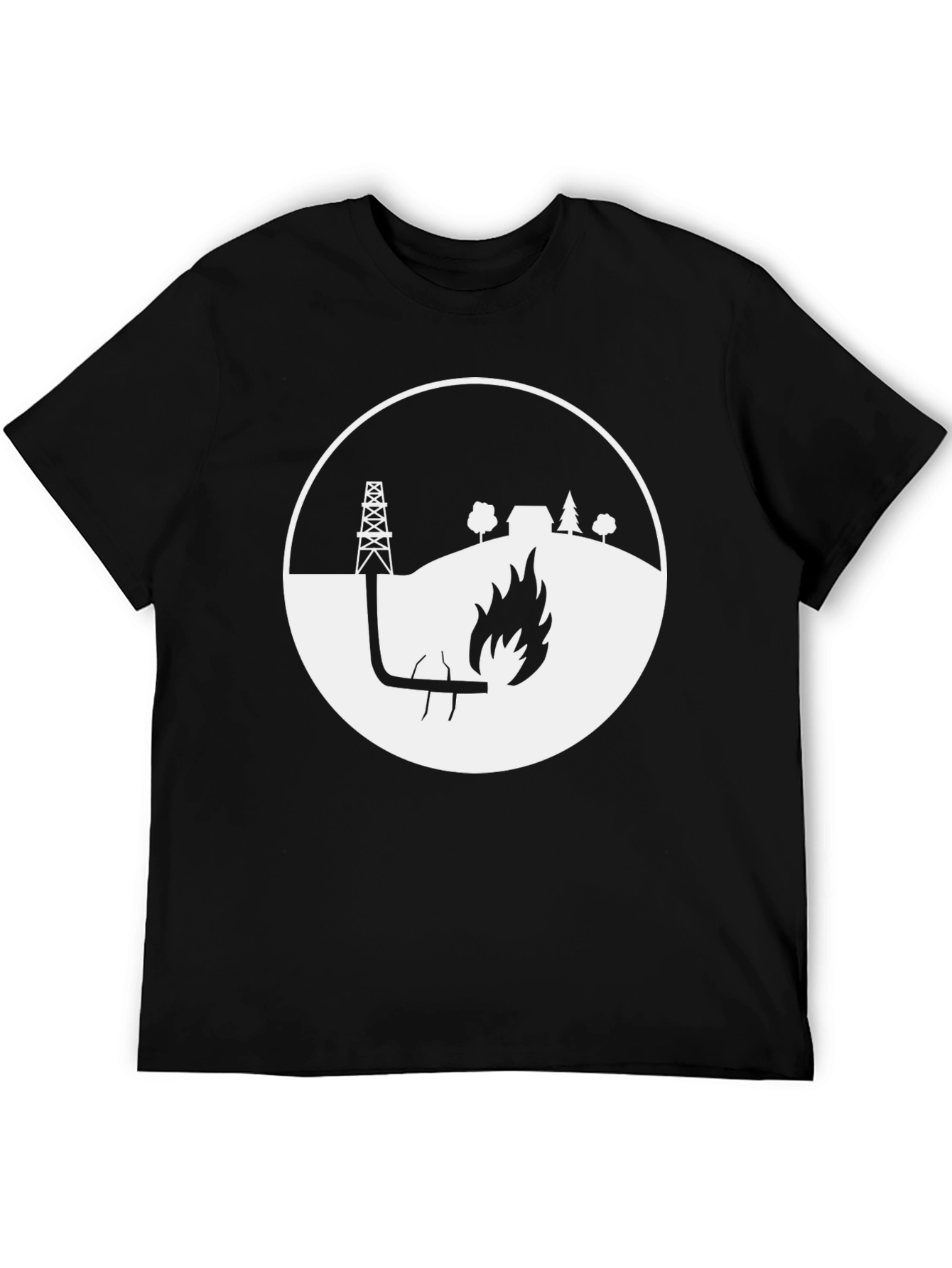 Oil Rig Flare Up Graphic Tee - Black