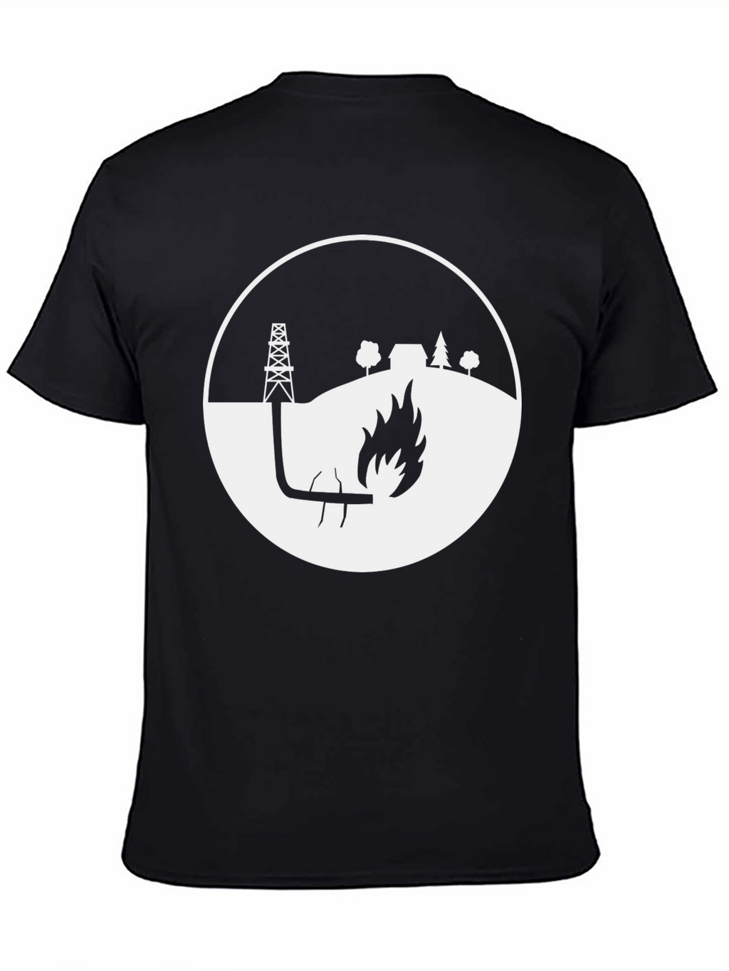 Oil Rig Flare Up Graphic Tee - Black