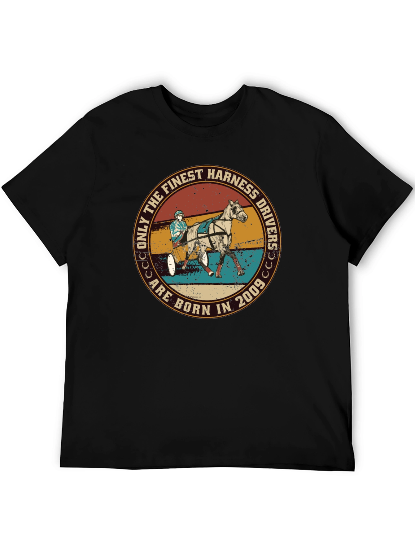 Finest Harness Drivers Born in 2009 Black T-Shirt