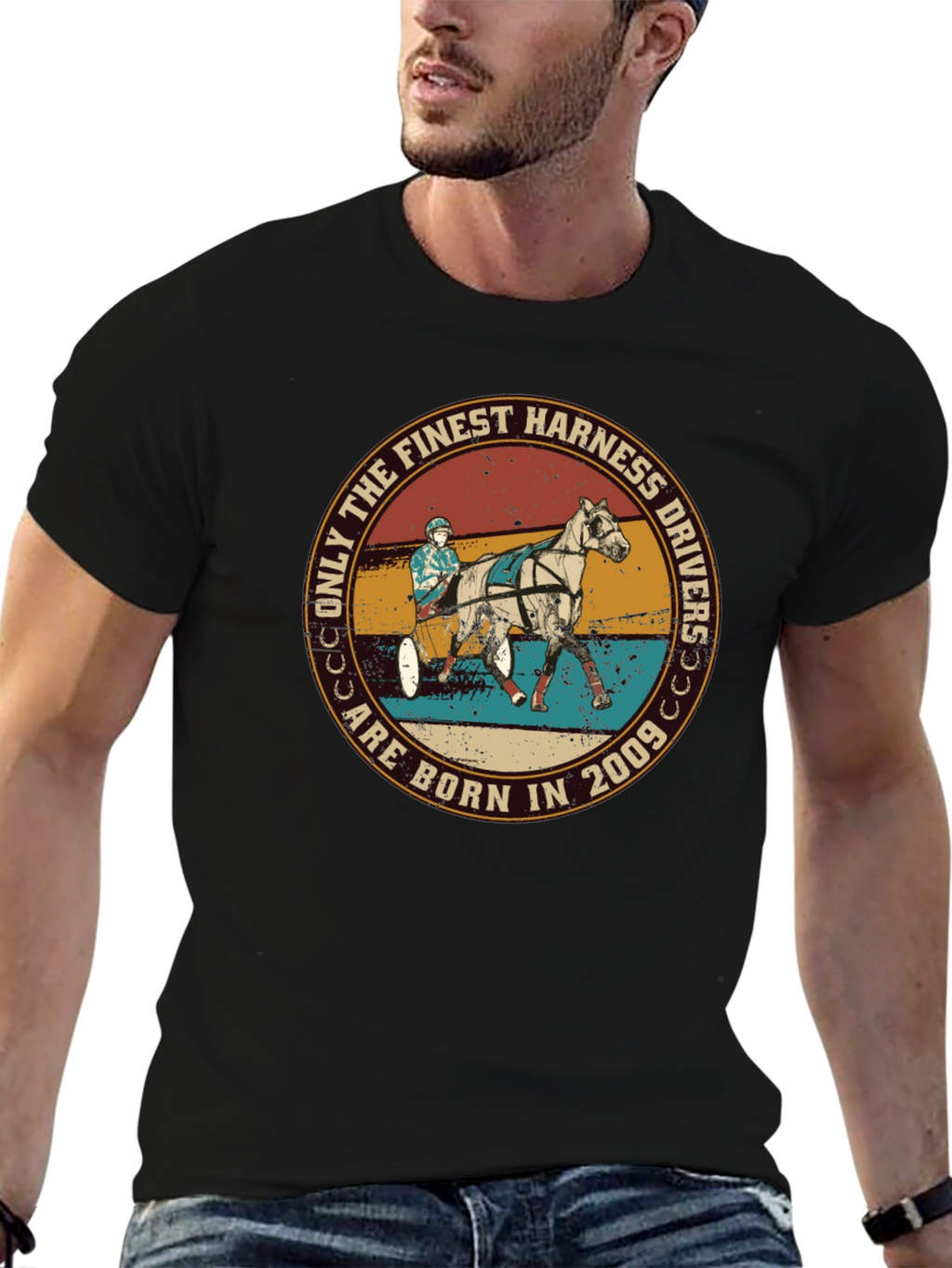 Finest Harness Drivers Born in 2009 Black T-Shirt