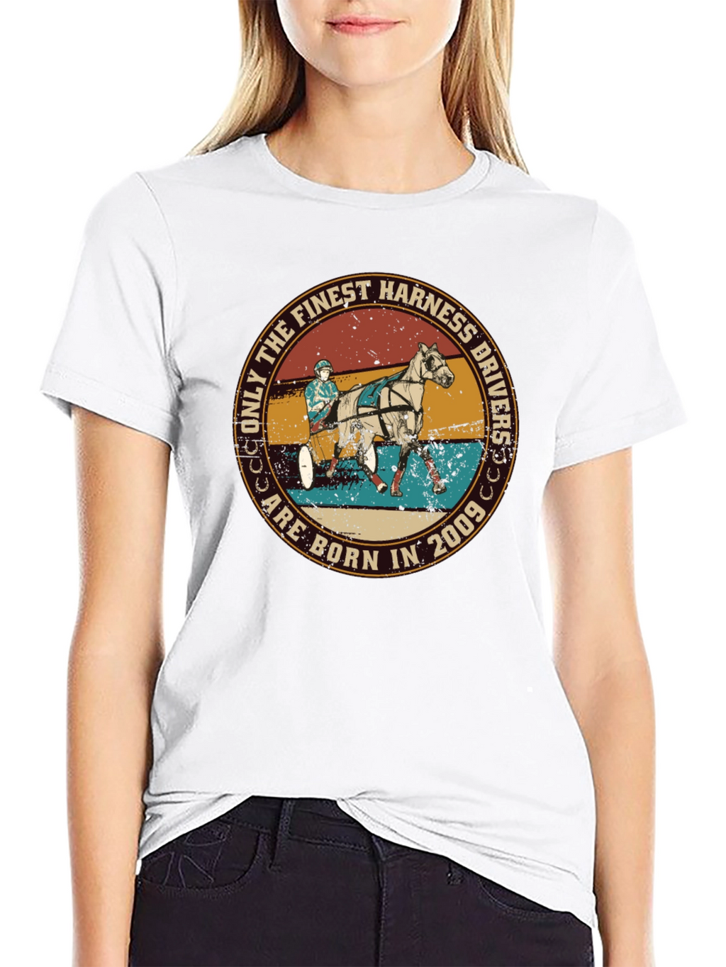 Finest Harness Drivers Born in 2009 Black T-Shirt