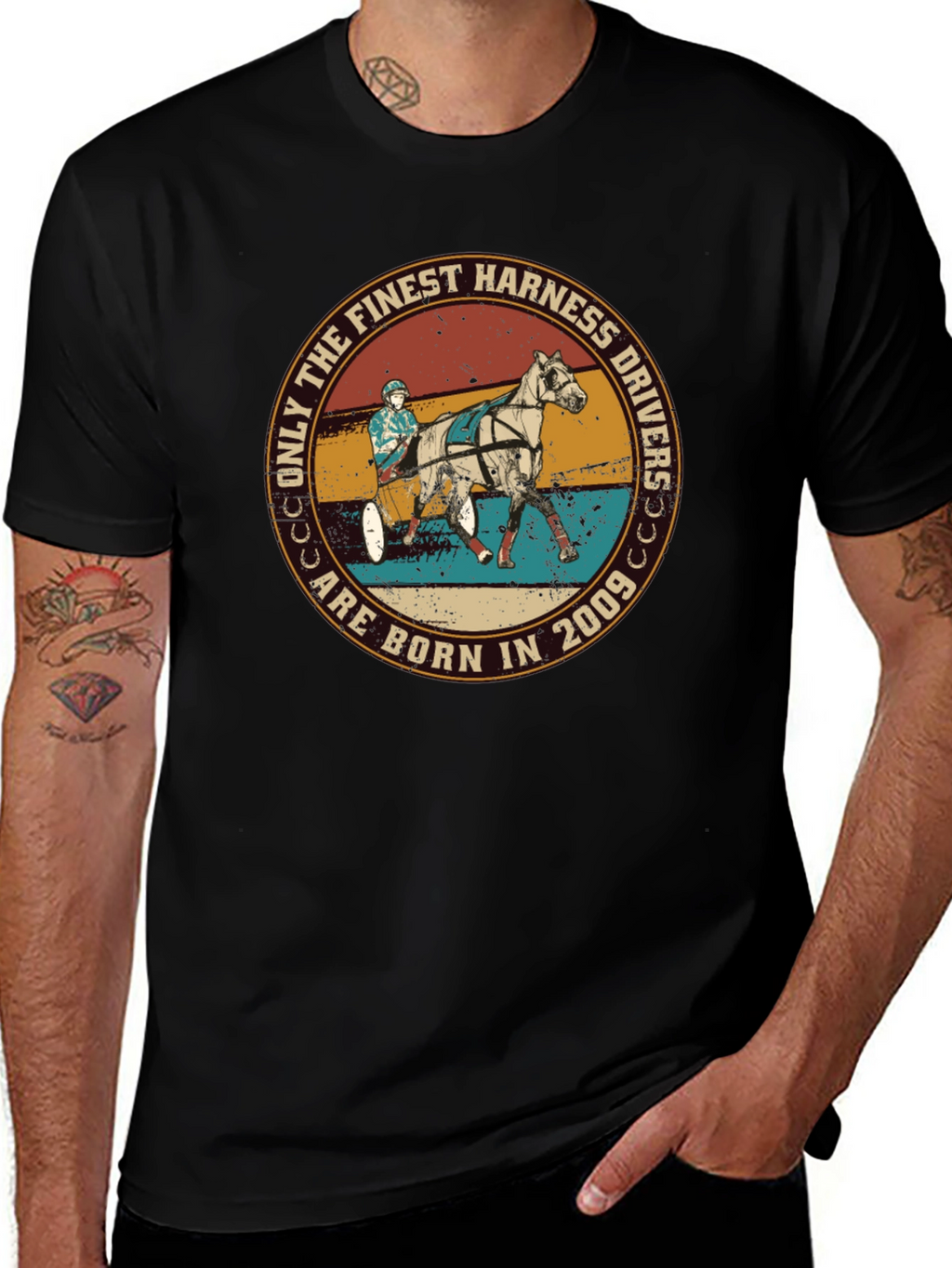 Finest Harness Drivers Born in 2009 Black T-Shirt