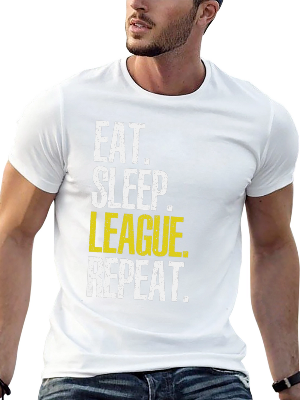 Eat Sleep League Repeat Black T-Shirt
