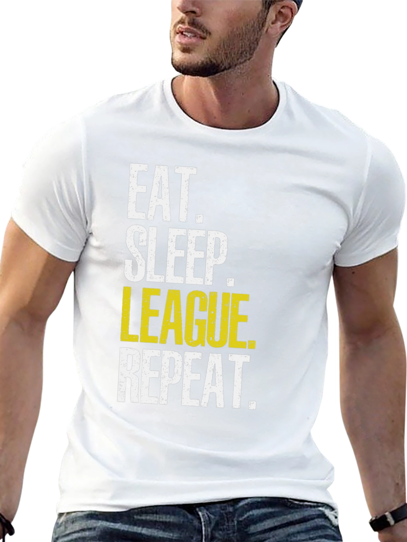 Eat Sleep League Repeat Black T-Shirt