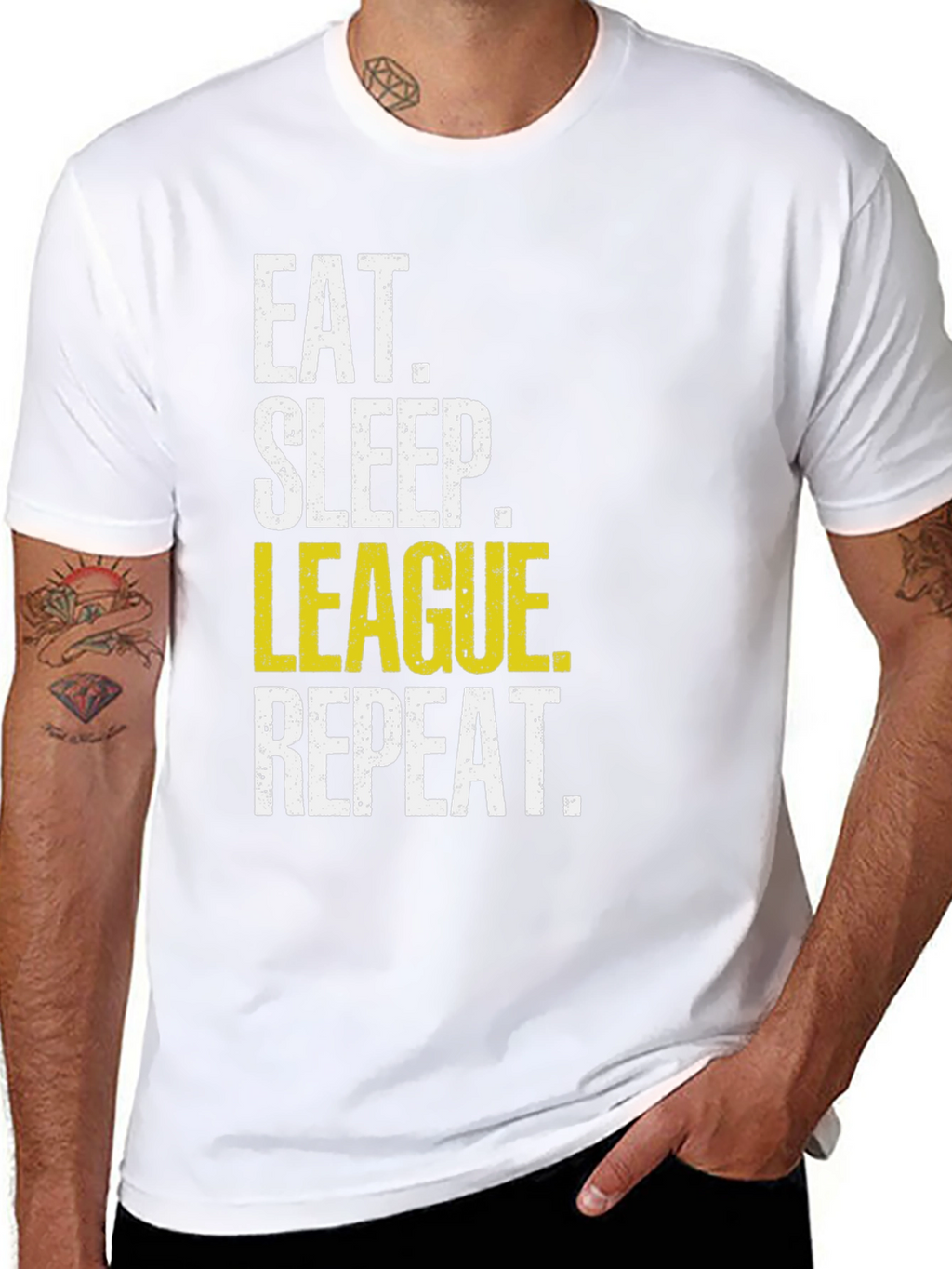 Eat Sleep League Repeat Black T-Shirt