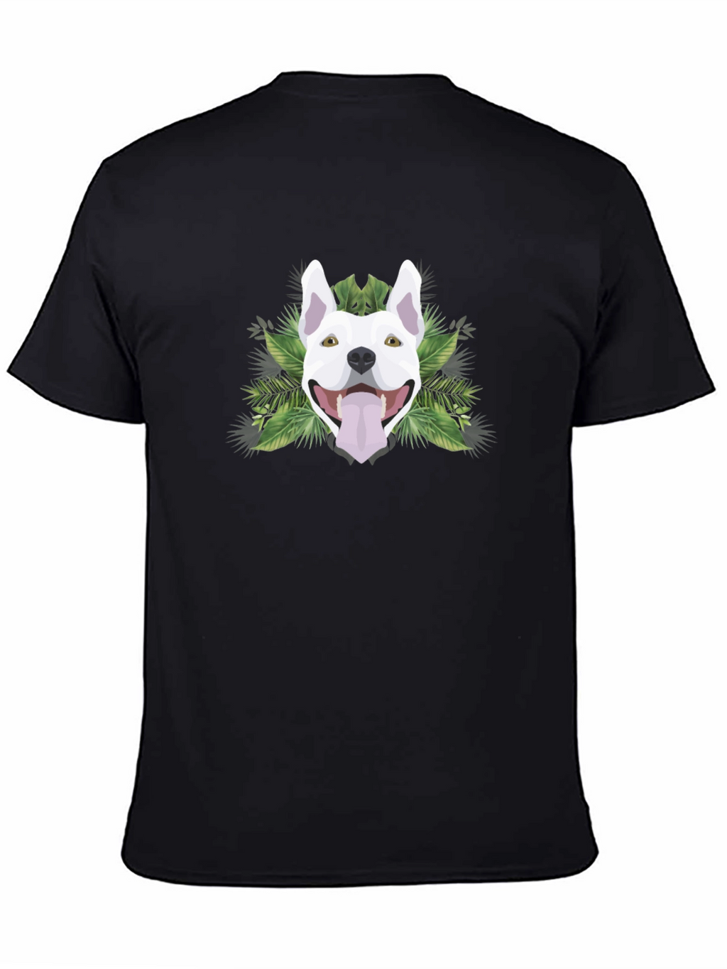 Pitbull Dog Head Graphic Tee - Cool Tropical Design