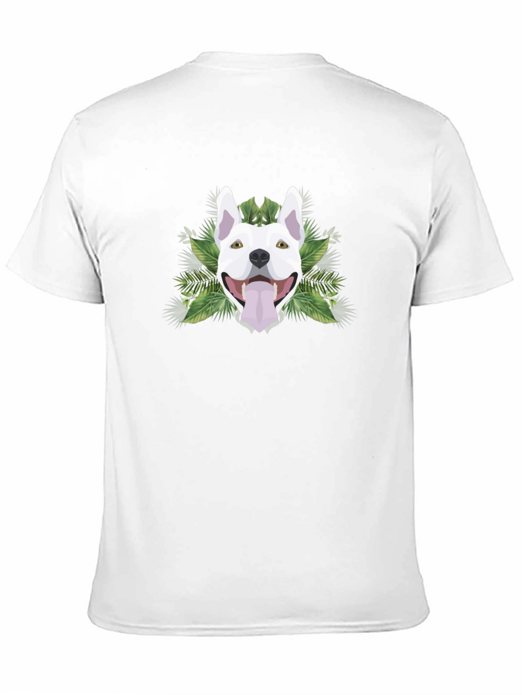 Pitbull Dog Head Graphic Tee - Cool Tropical Design