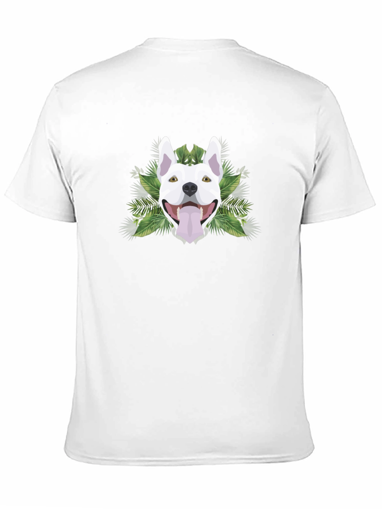 Pitbull Dog Head Graphic Tee - Cool Tropical Design