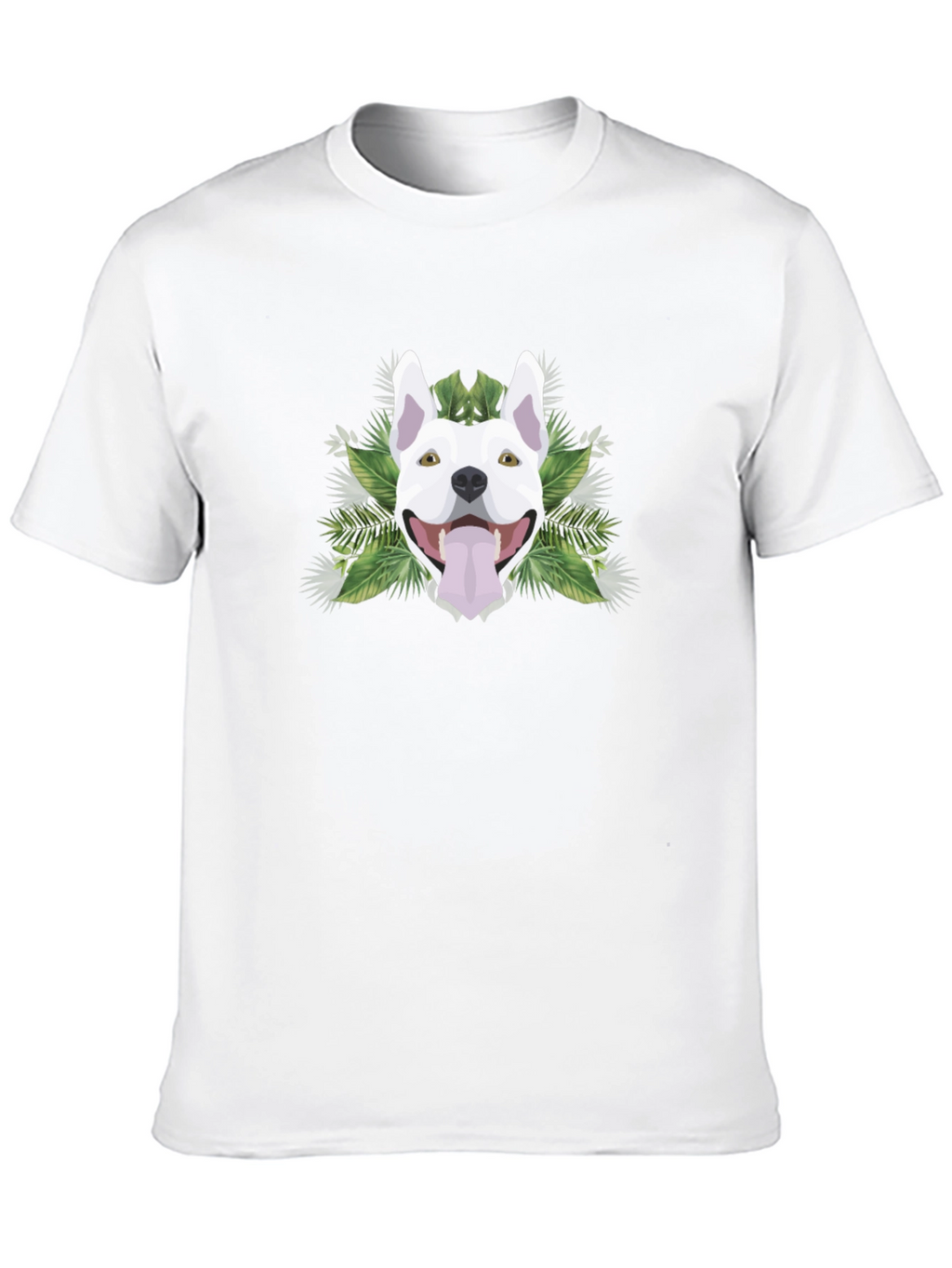 Pitbull Dog Head Graphic Tee - Cool Tropical Design
