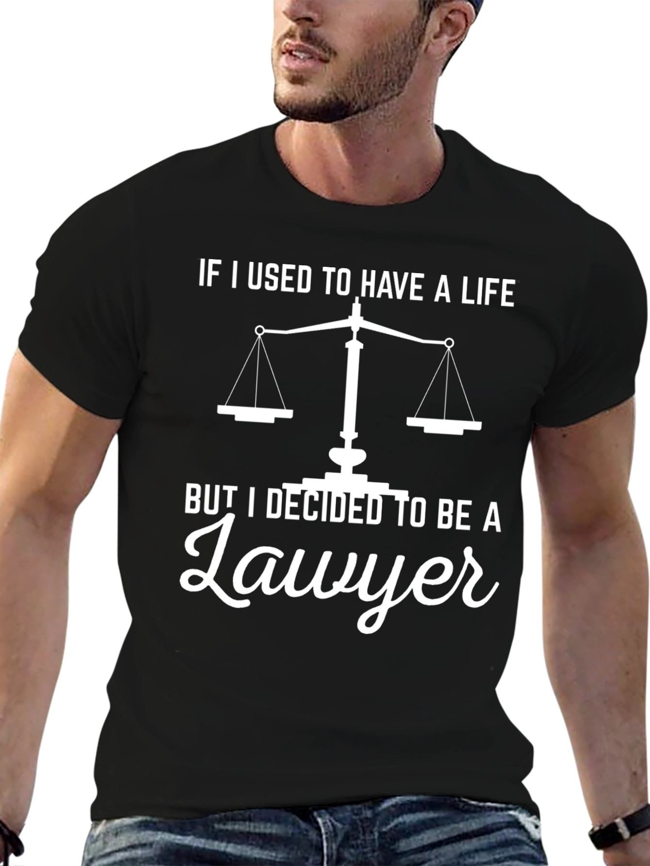 Funny Lawyer T-Shirt - Scales of Justice If I Used To Have A Life Tee