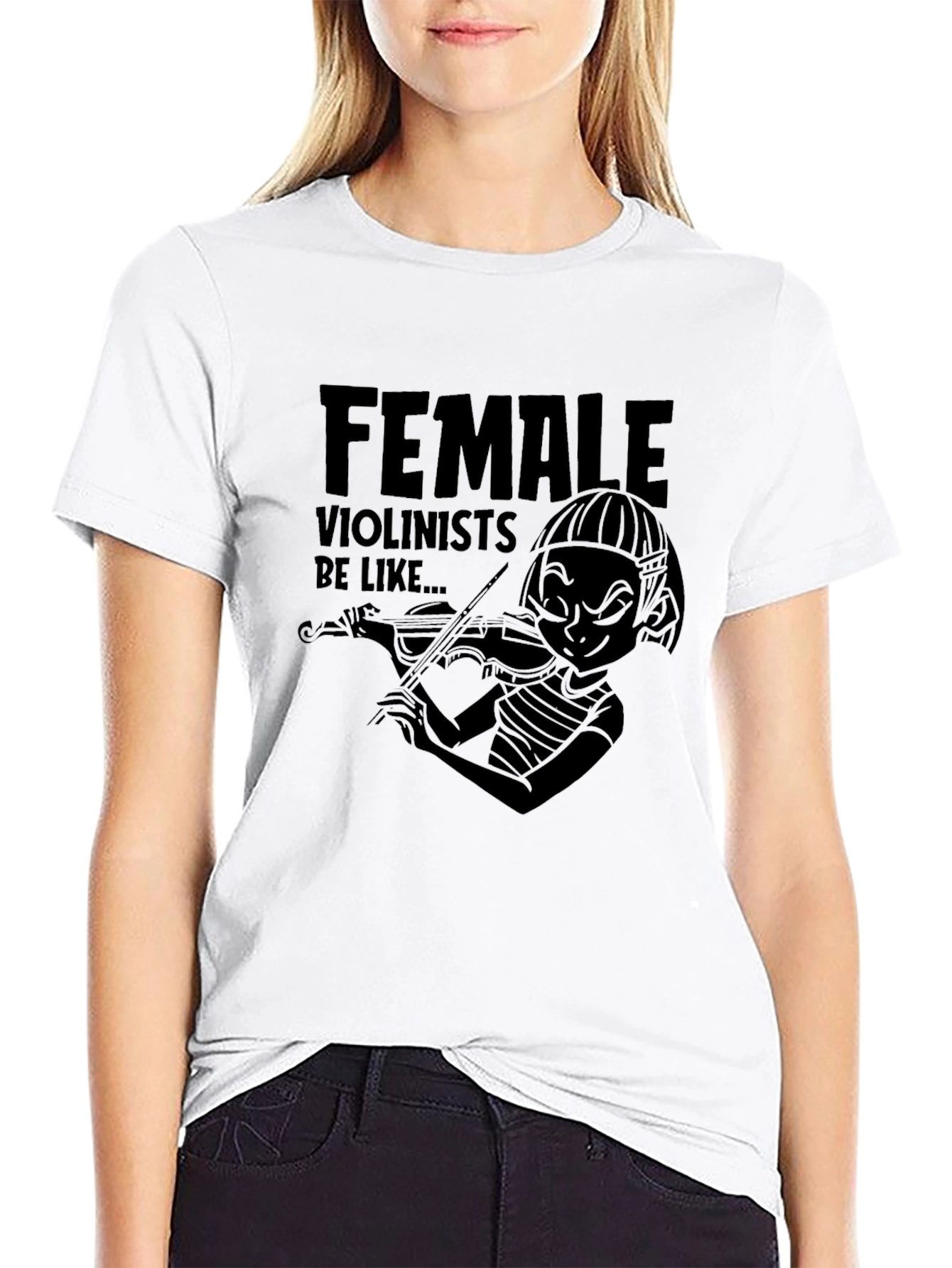 Female Violinist Humor Graphic Tee