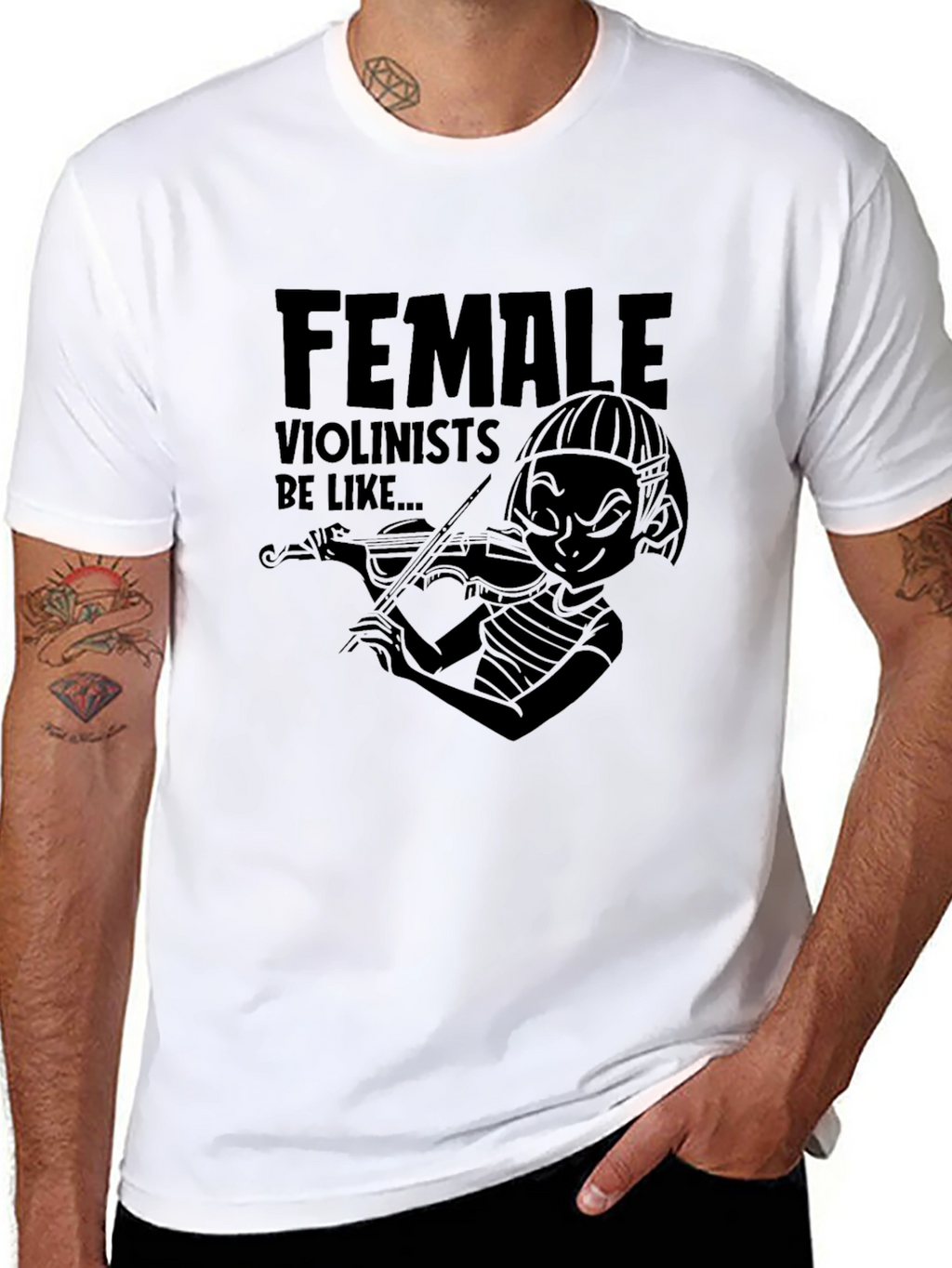 Female Violinist Humor Graphic Tee