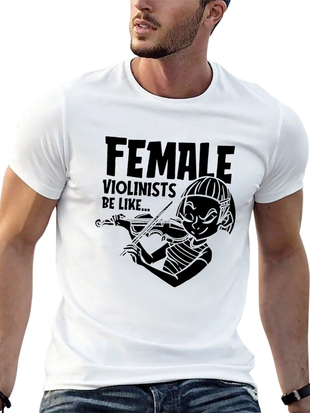 Female Violinist Humor Graphic Tee