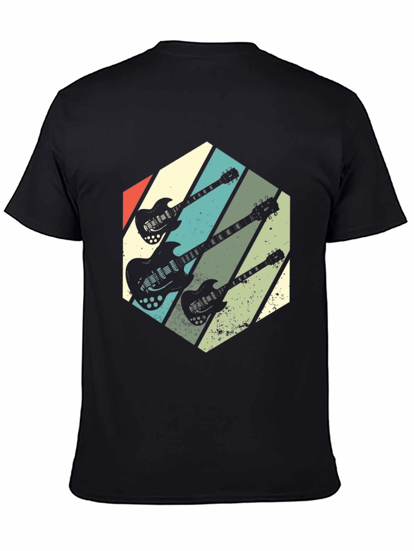 Retro Guitar Graphic T-Shirt - Vintage Rock Style