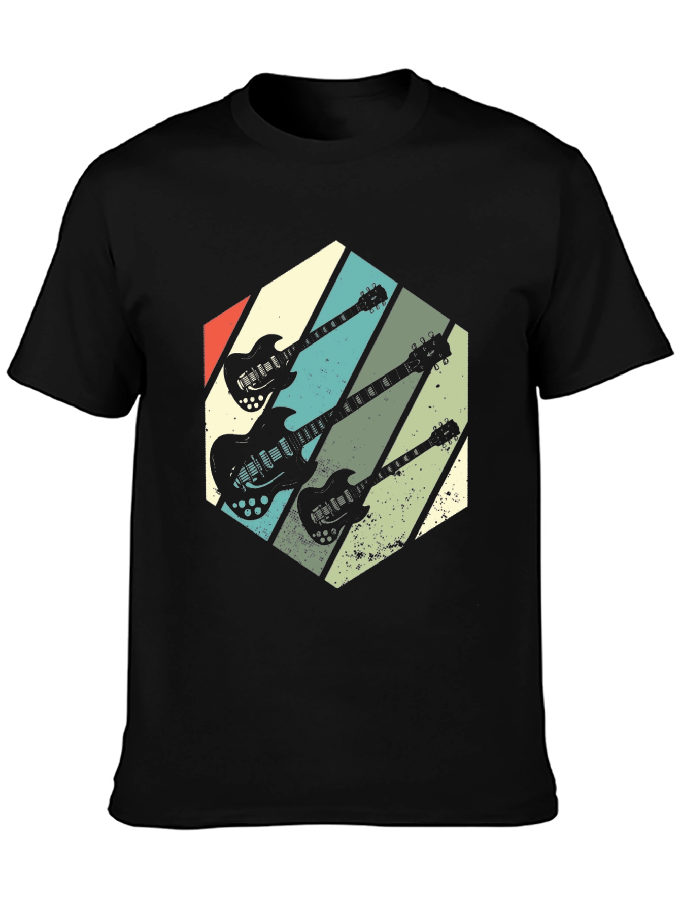 Retro Guitar Graphic T-Shirt - Vintage Rock Style