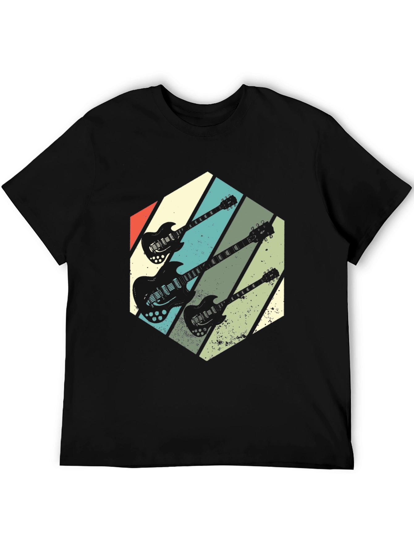 Retro Guitar Graphic T-Shirt - Vintage Rock Style