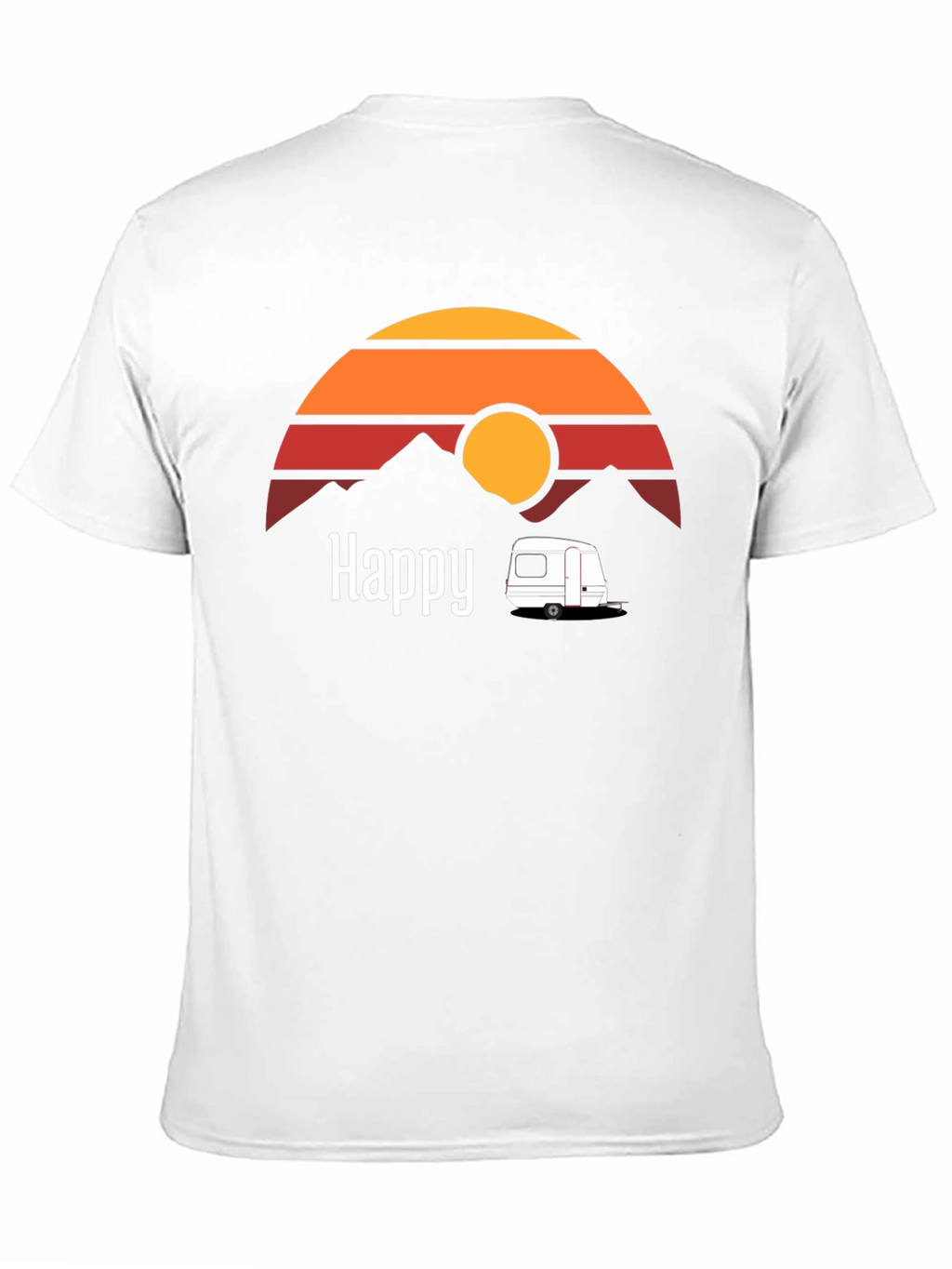 Happy Camper T-Shirt - Retro Sunset Graphic Tee