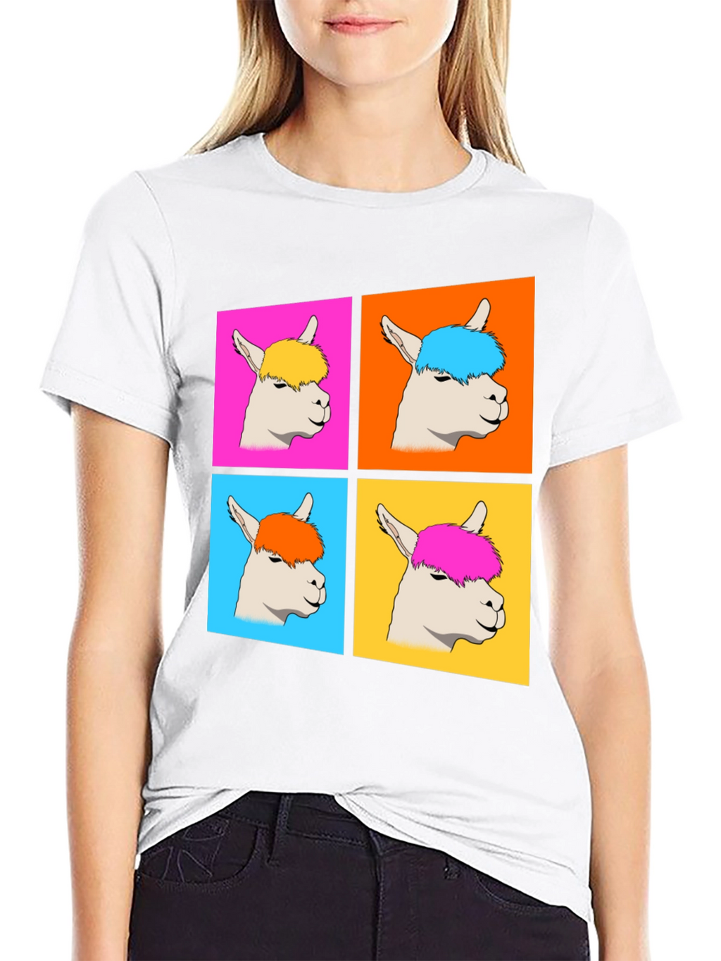 Alpaca Pop Art Graphic T-Shirt