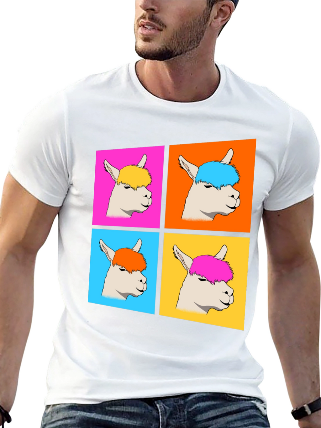 Alpaca Pop Art Graphic T-Shirt