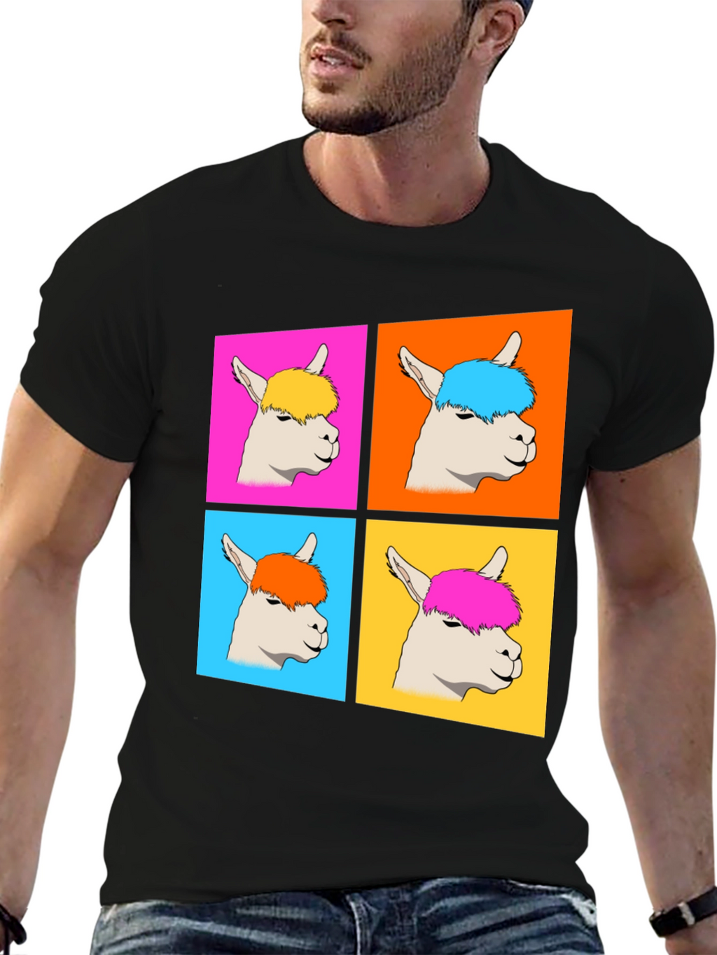 Alpaca Pop Art Graphic T-Shirt