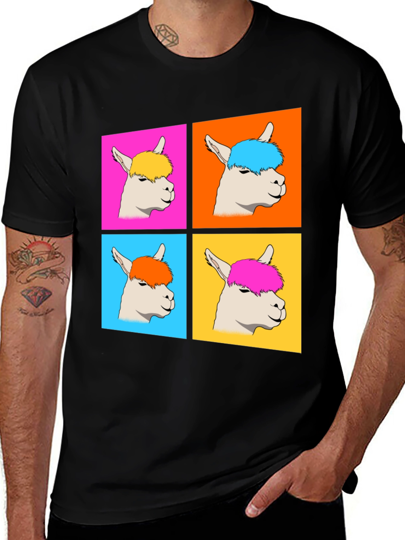 Alpaca Pop Art Graphic T-Shirt